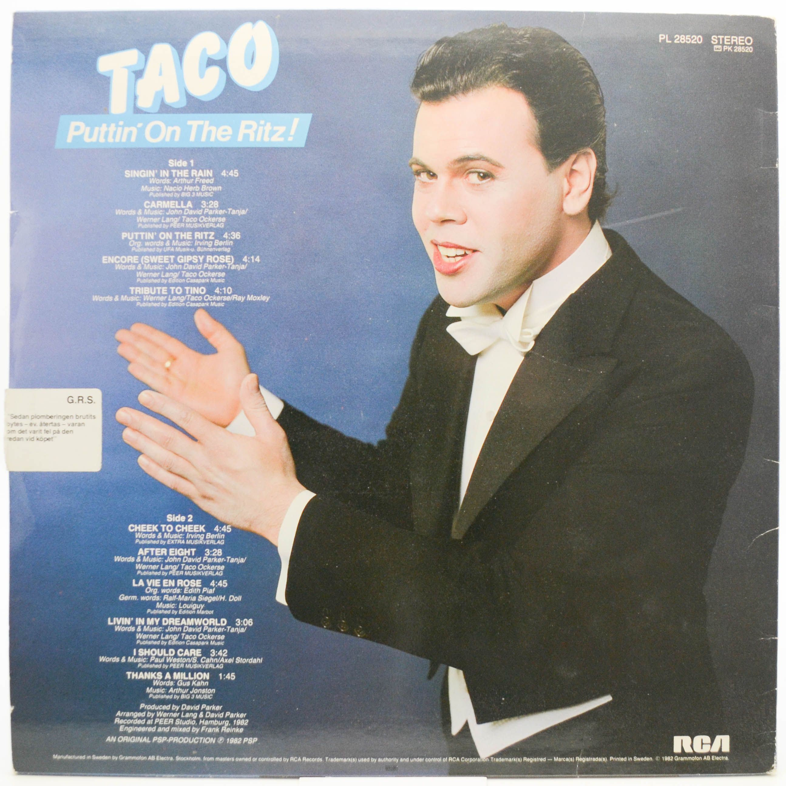 Виниловая пластинка Taco — Puttin' On The Ritz!, 1982