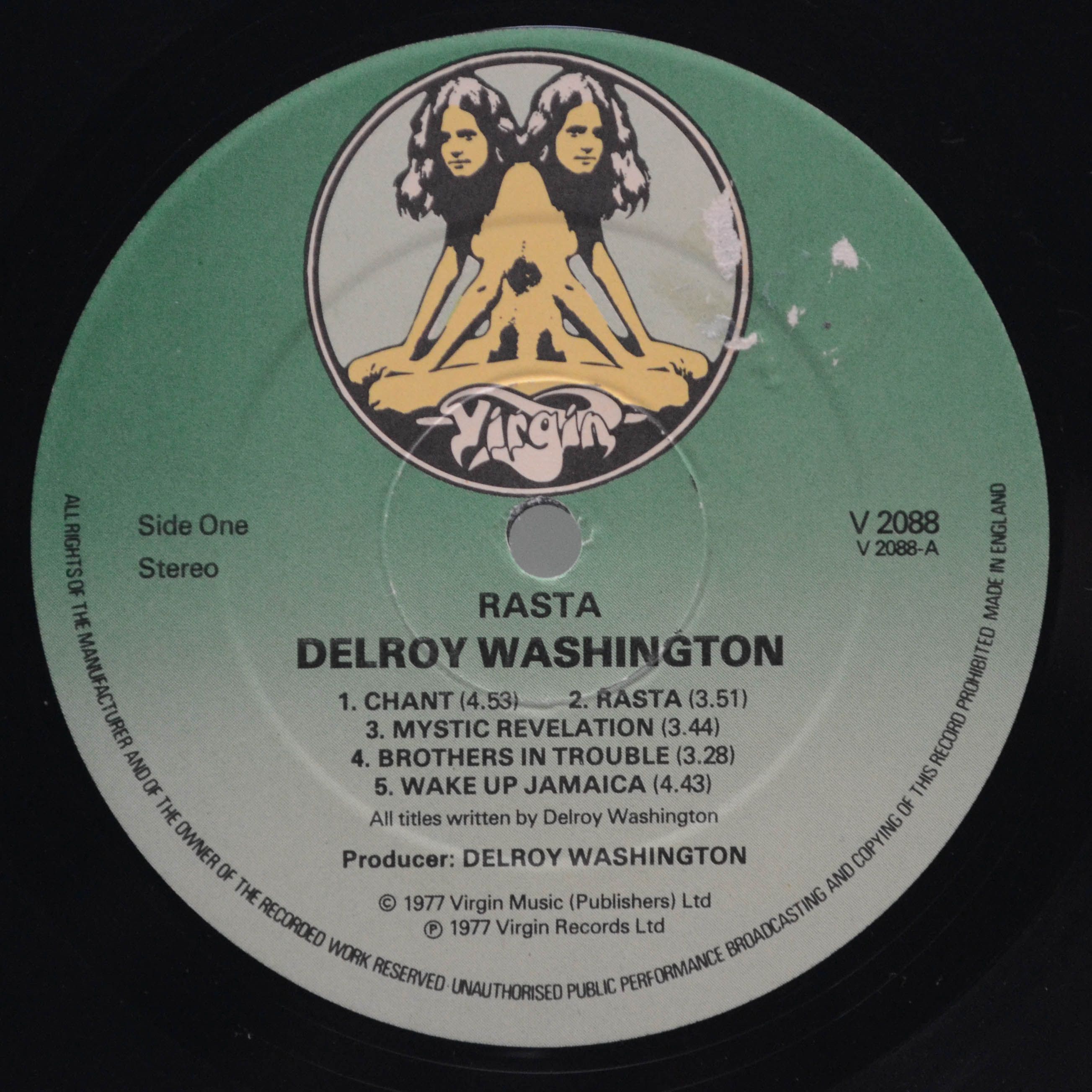 Виниловая пластинка Delroy Washington — Rasta (UK), 1977