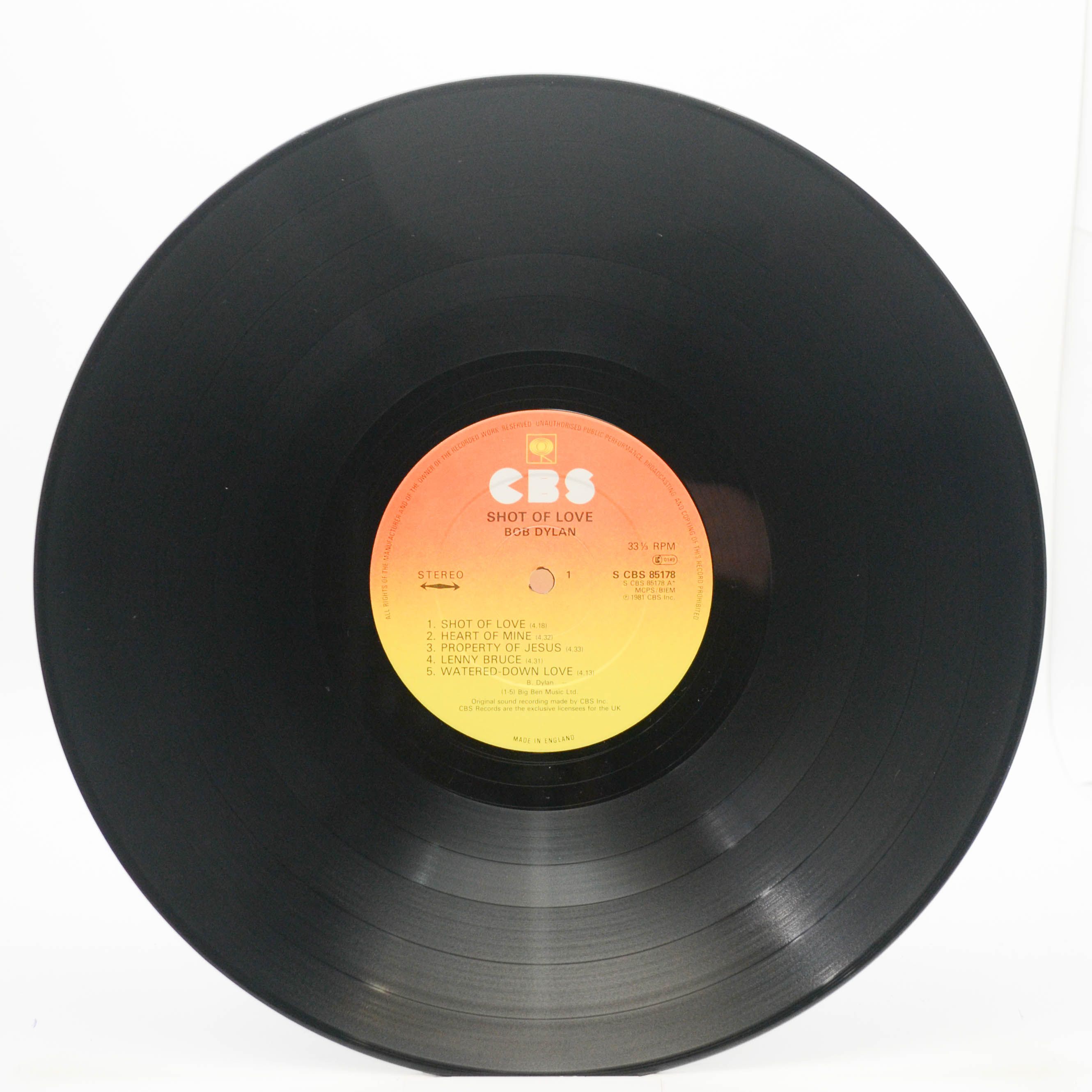 Bob Dylan — Shot Of Love (UK), 1981