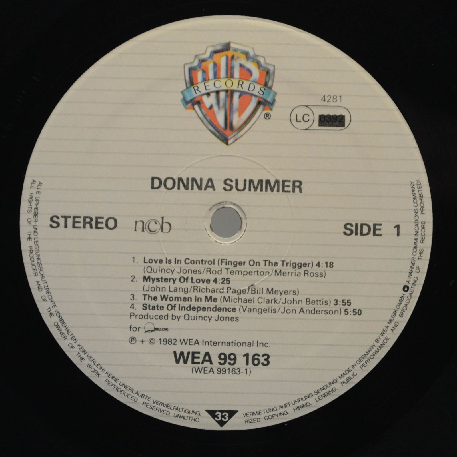 Виниловая пластинка Donna Summer — Donna Summer, 1982