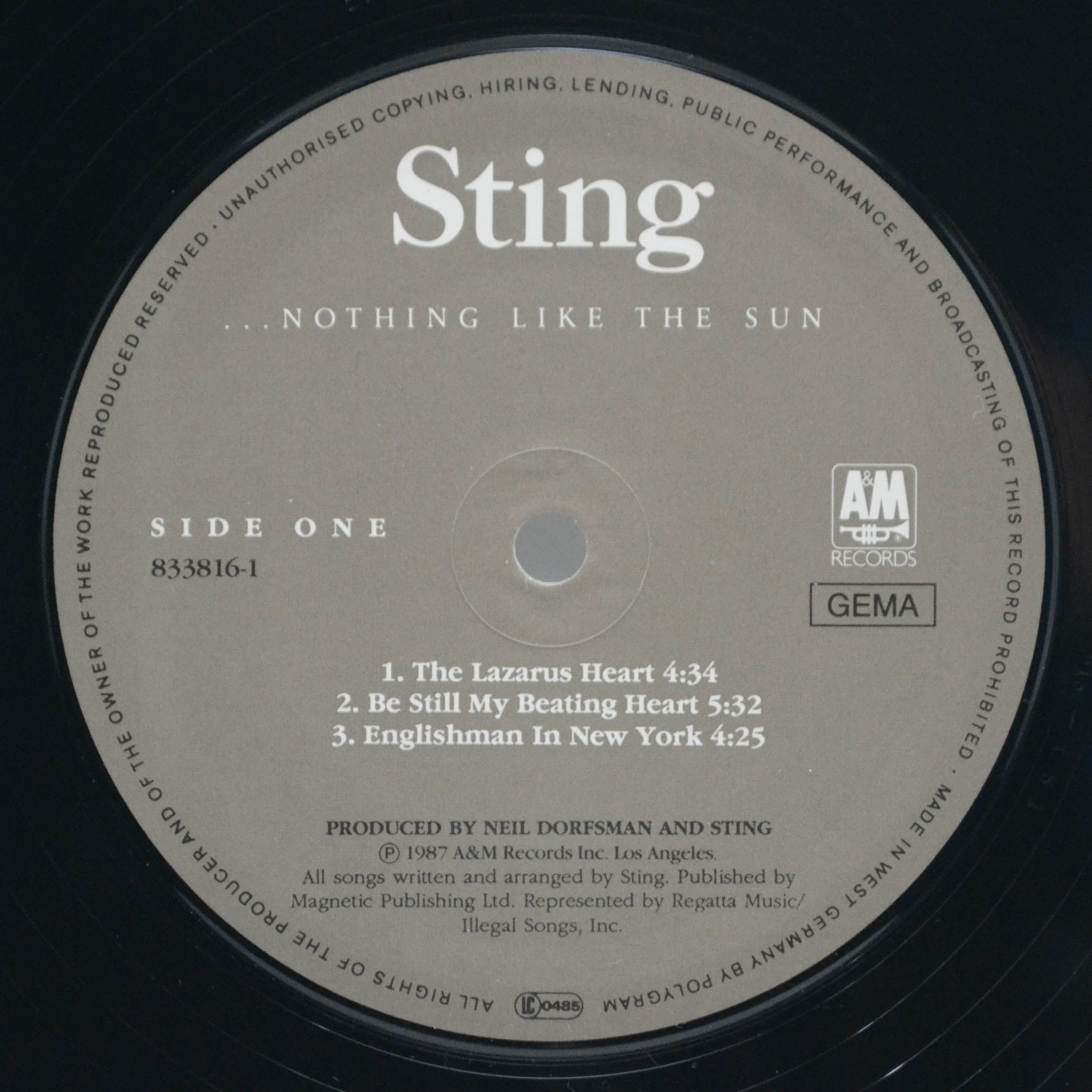 Sting — ...Nothing Like The Sun (2LP), 1987