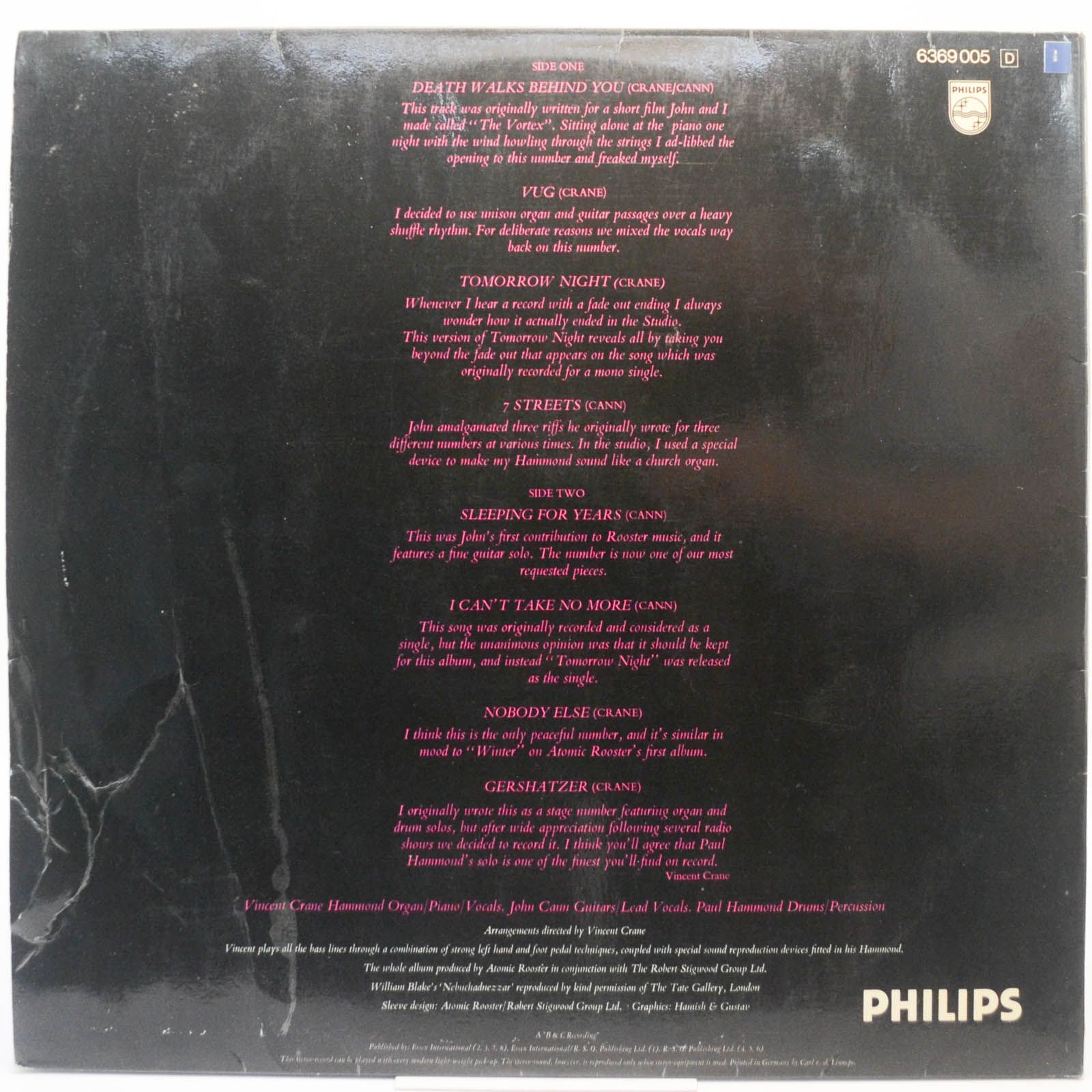 Виниловая пластинка Atomic Rooster — Death Walks Behind You, 1970