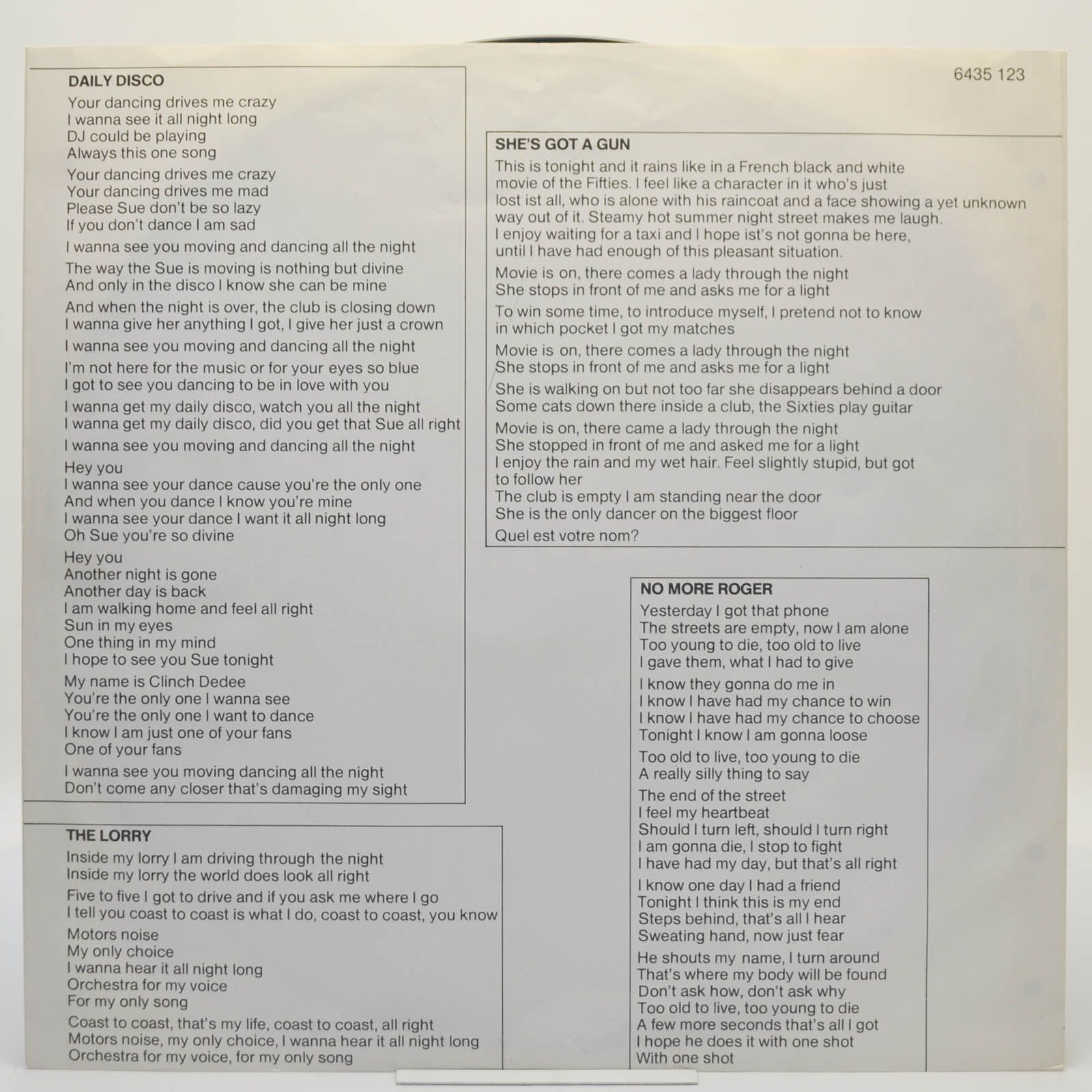 Yello — Claro Que Si, 1981