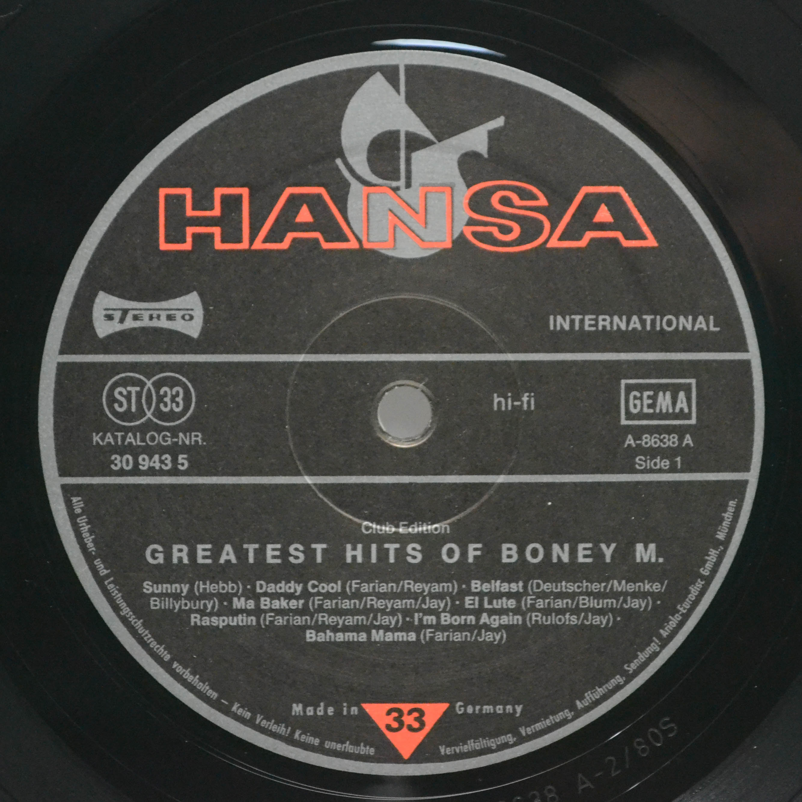 Boney M. — Greatest Hits Of Boney M., 1980