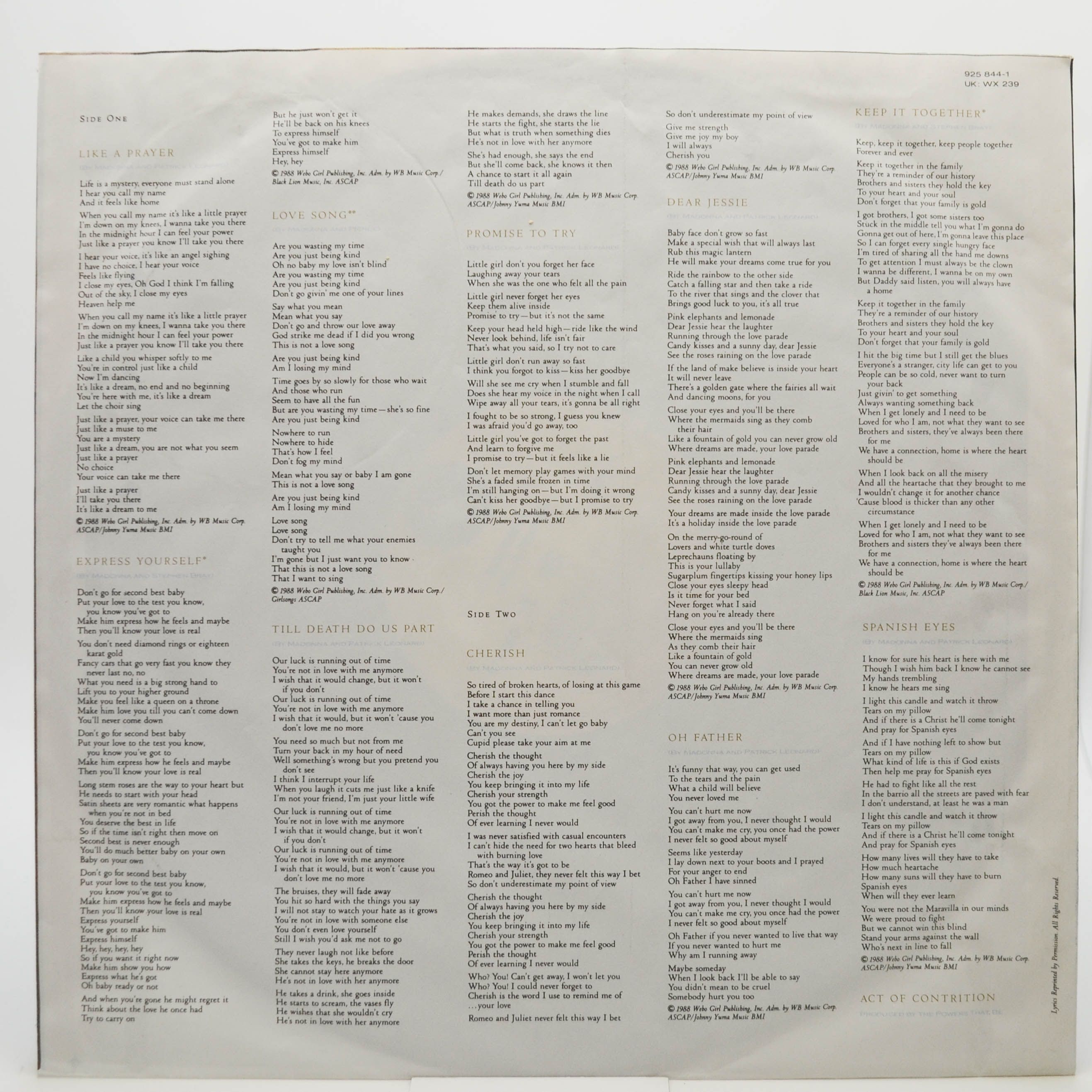 Madonna — Like A Prayer, 1989