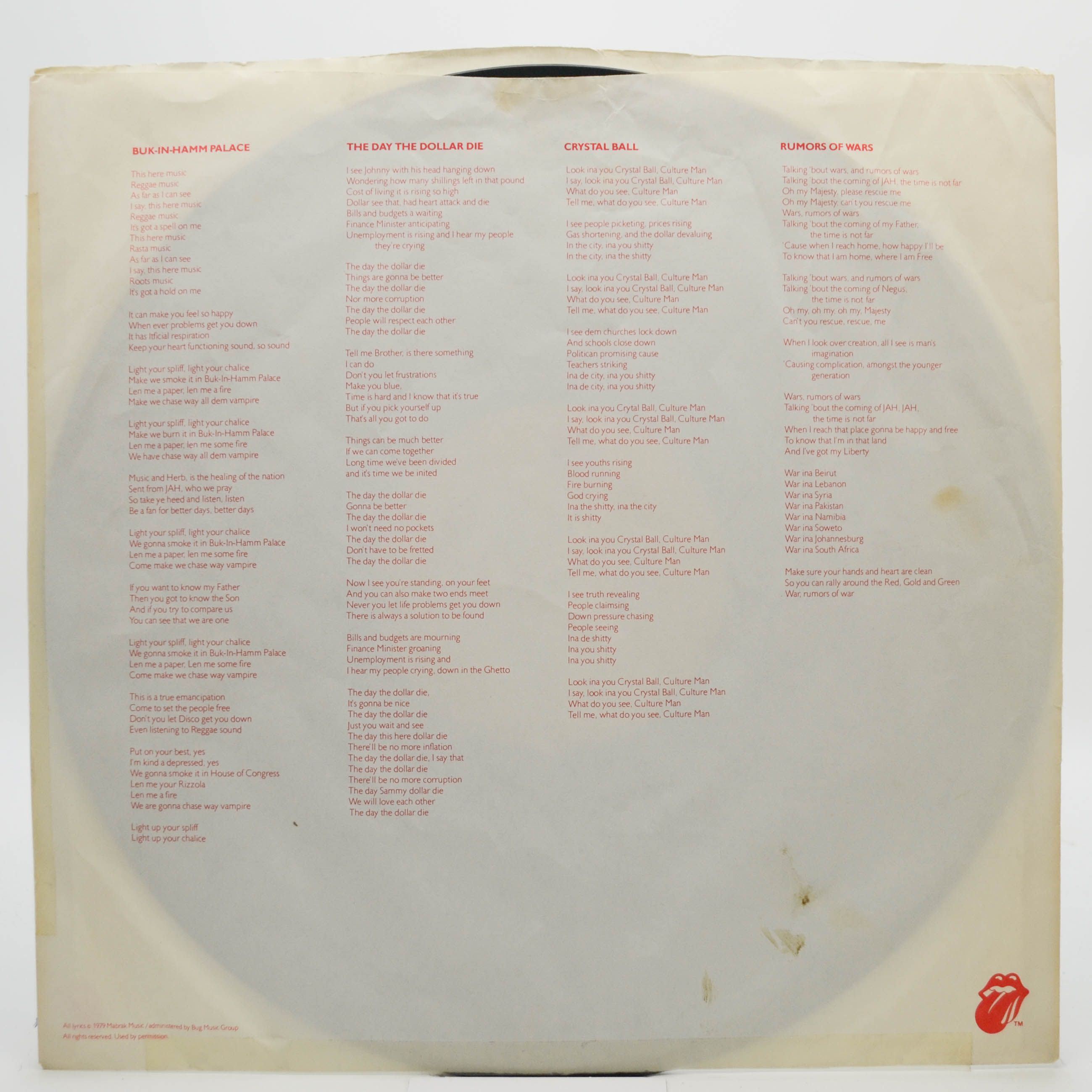 Виниловая пластинка Peter Tosh — Mystic Man (1-st, USA), 1979
