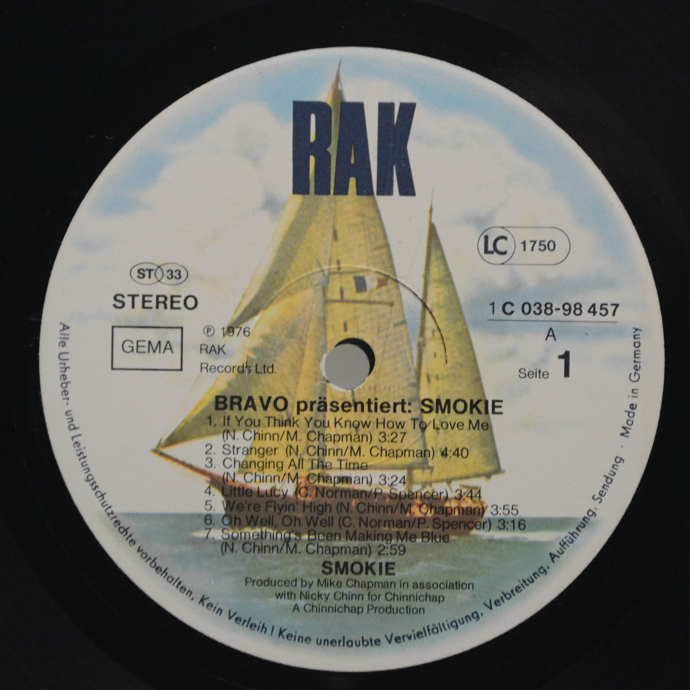 Виниловая пластинка Smokie — Bravo Präsentiert Smokie, 1976