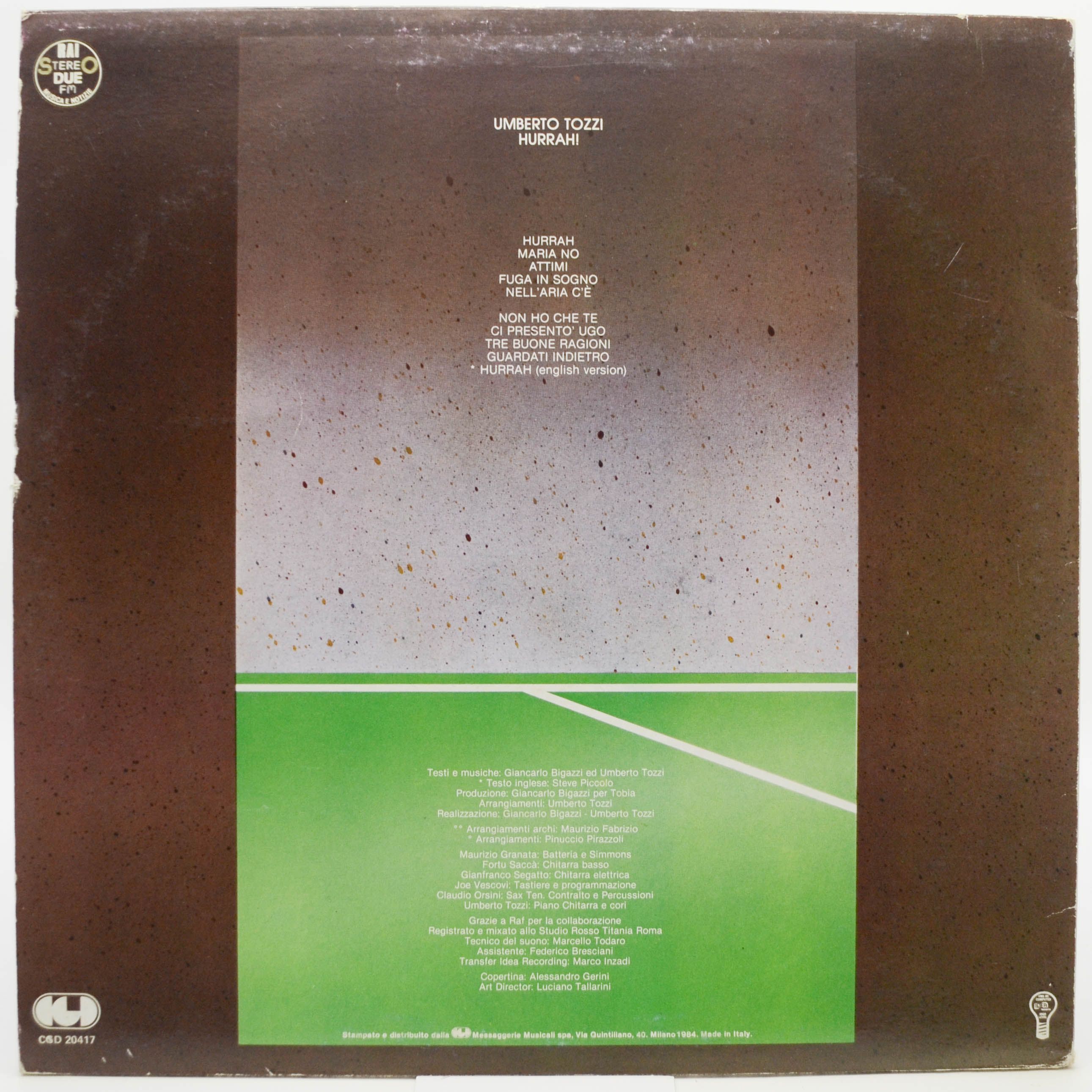 Виниловая пластинка Umberto Tozzi — Hurrah! (1-st, Italy), 1984