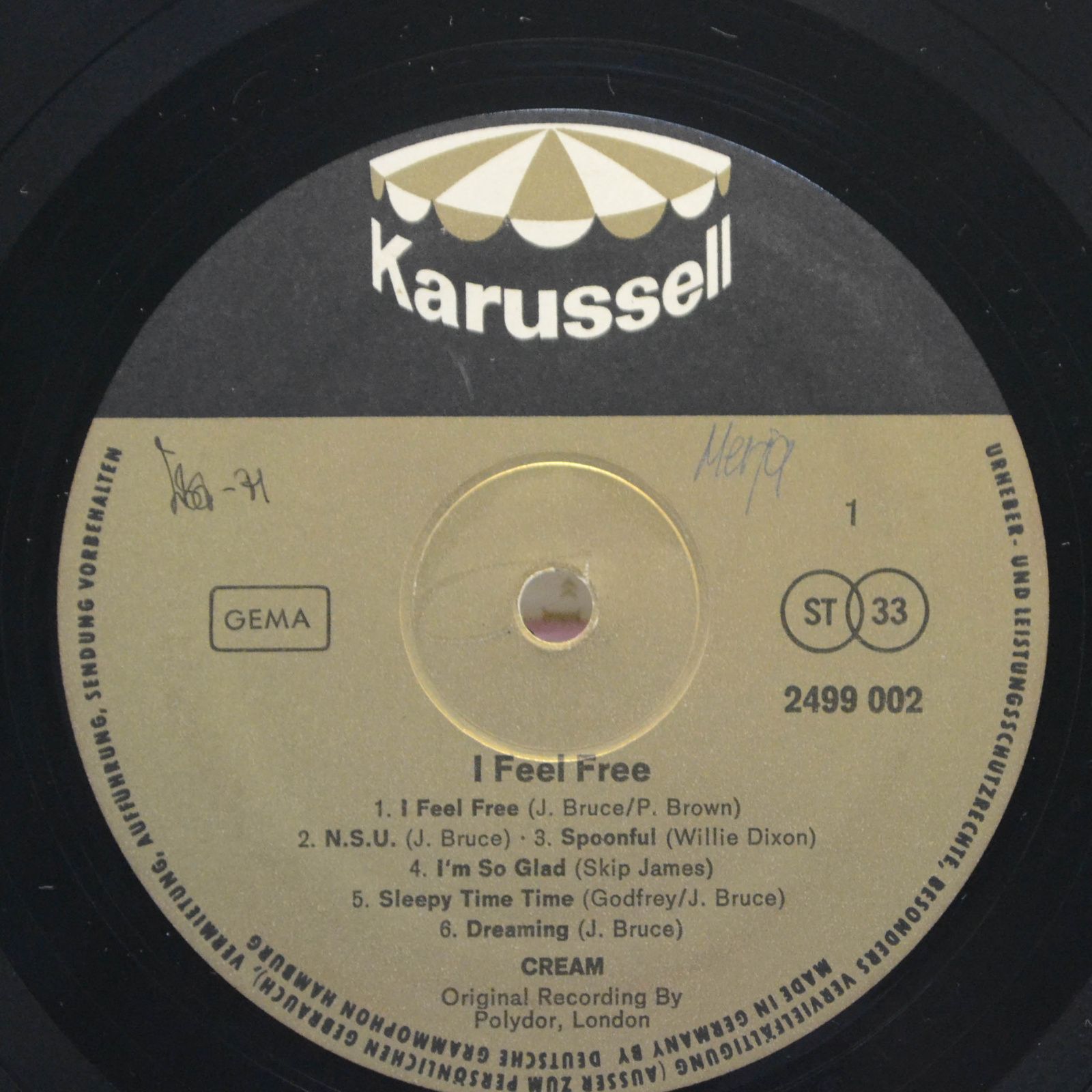 Cream — I Feel Free, 1970