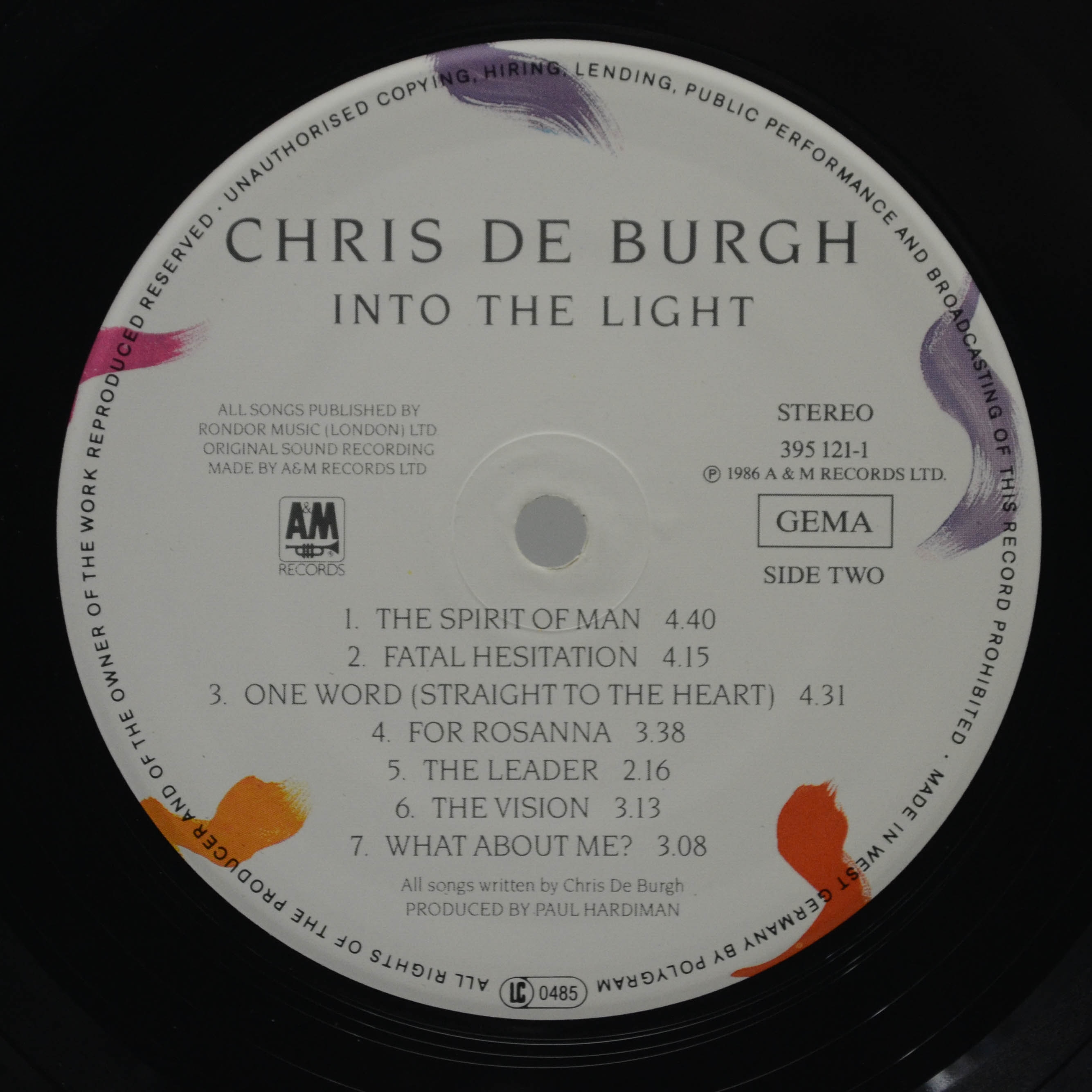 Виниловая пластинка Chris de Burgh — Into The Light, 1986