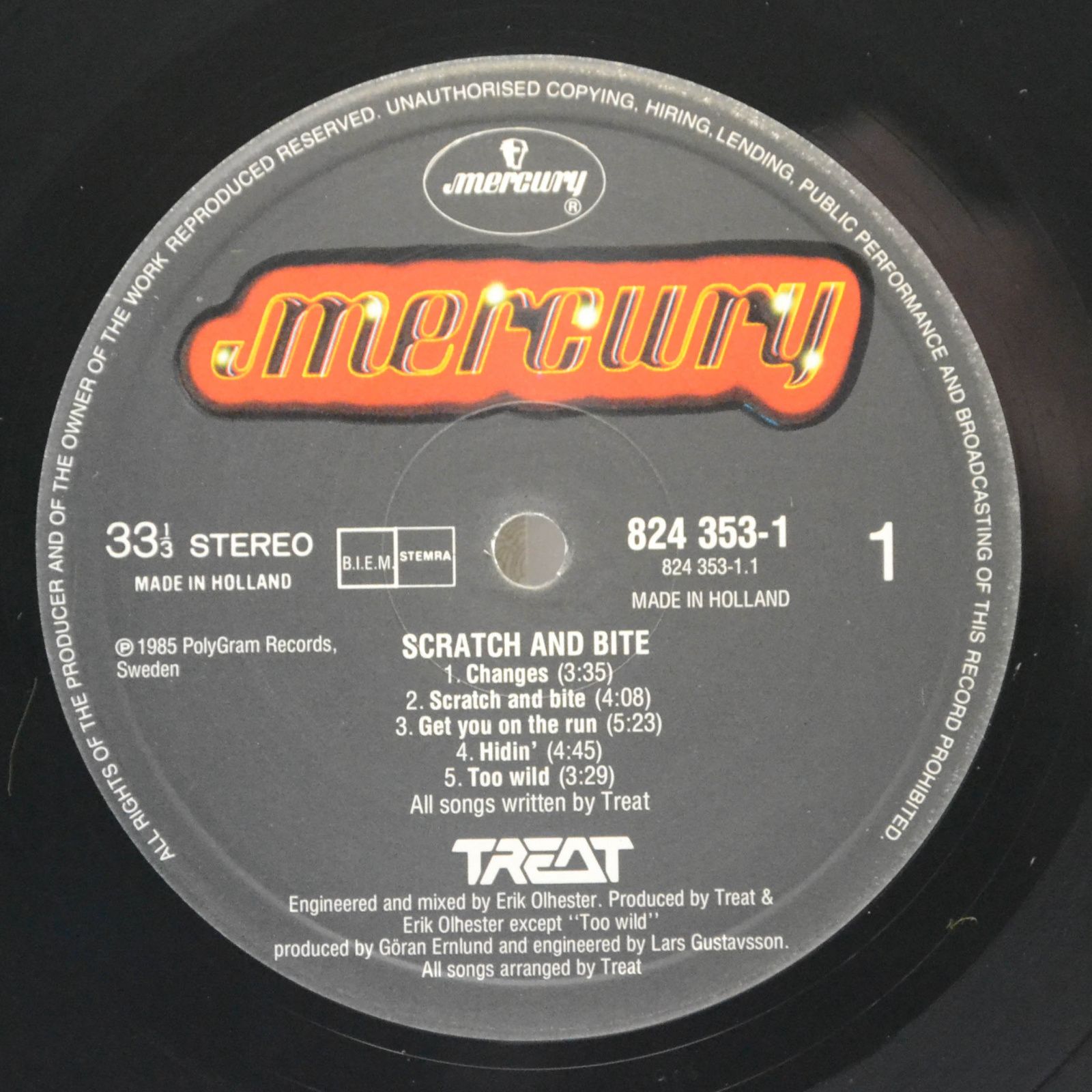 Виниловая пластинка Treat — Scratch And Bite, 1985