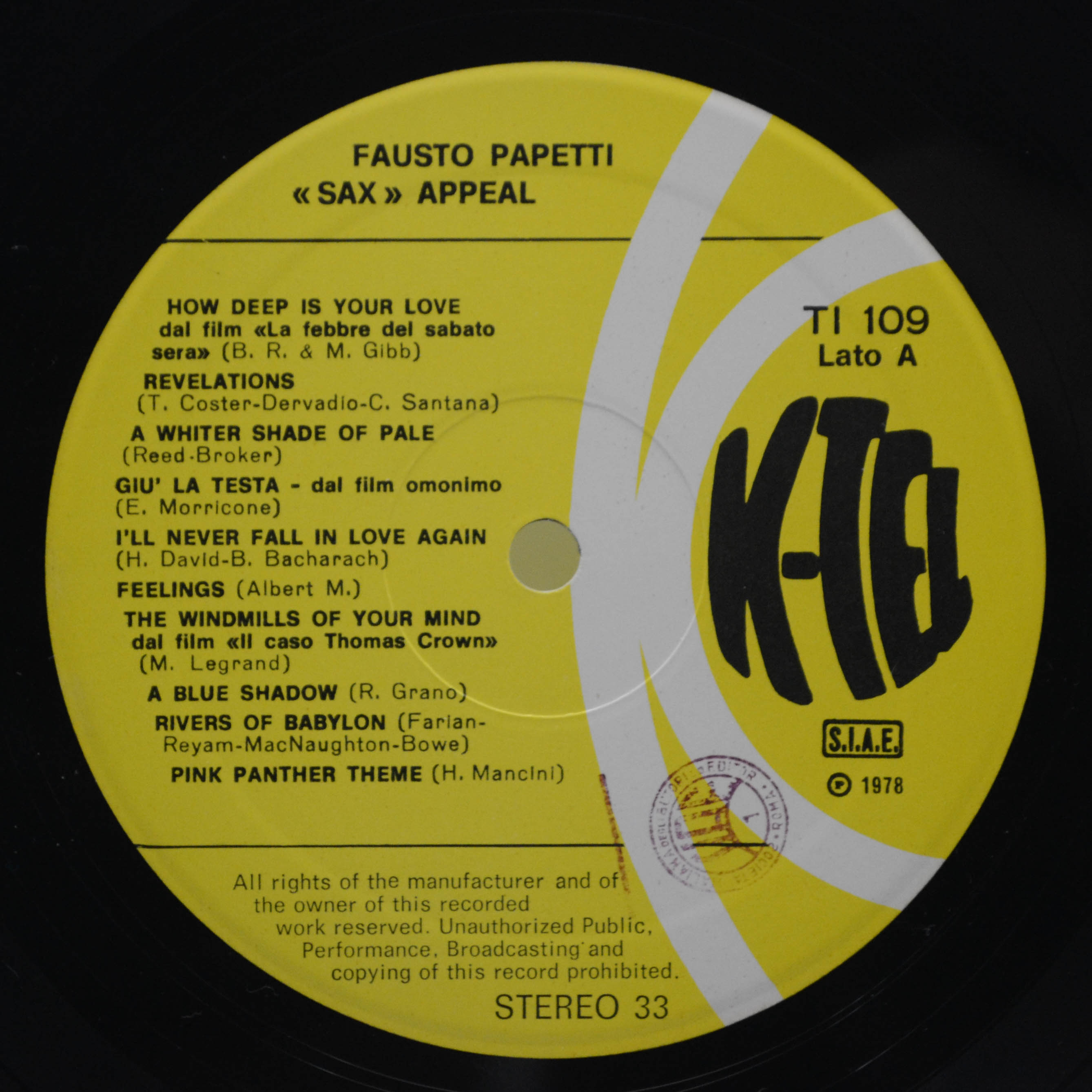 Fausto Papetti — "Sax" Appeal (1-st, Italy), 1978