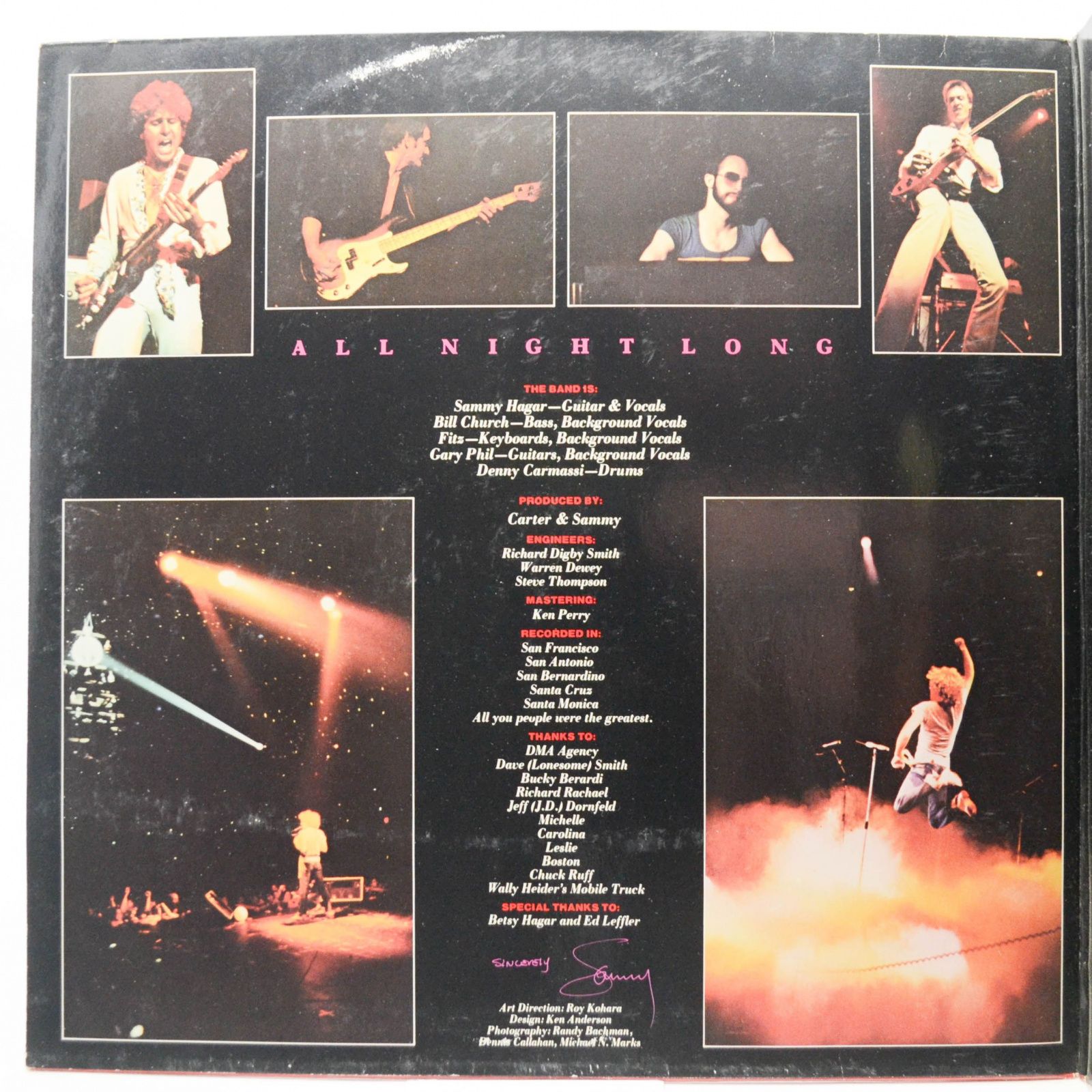 Виниловая пластинка Sammy Hagar — All Night Long, 1978