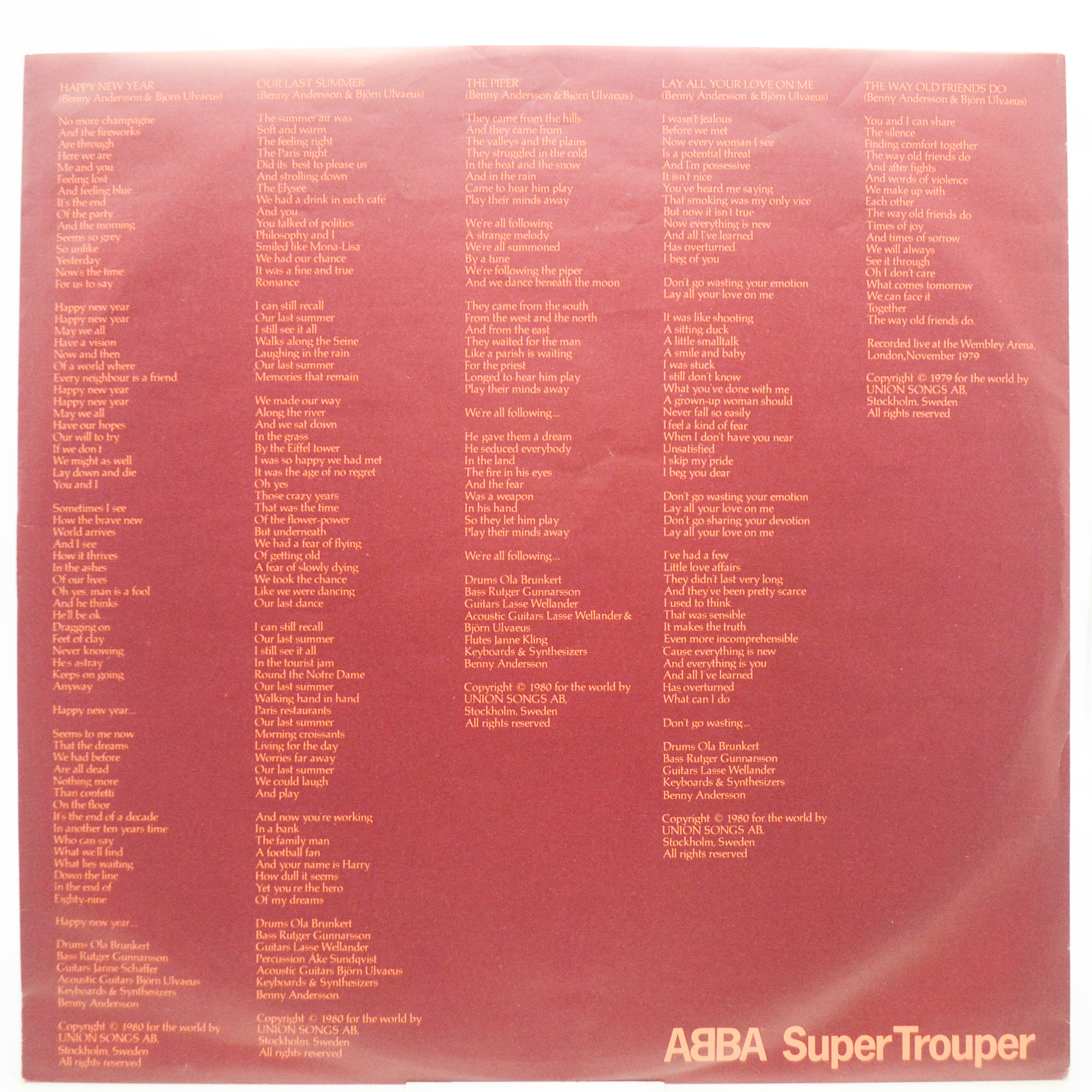 ABBA — Super Trouper, 1980