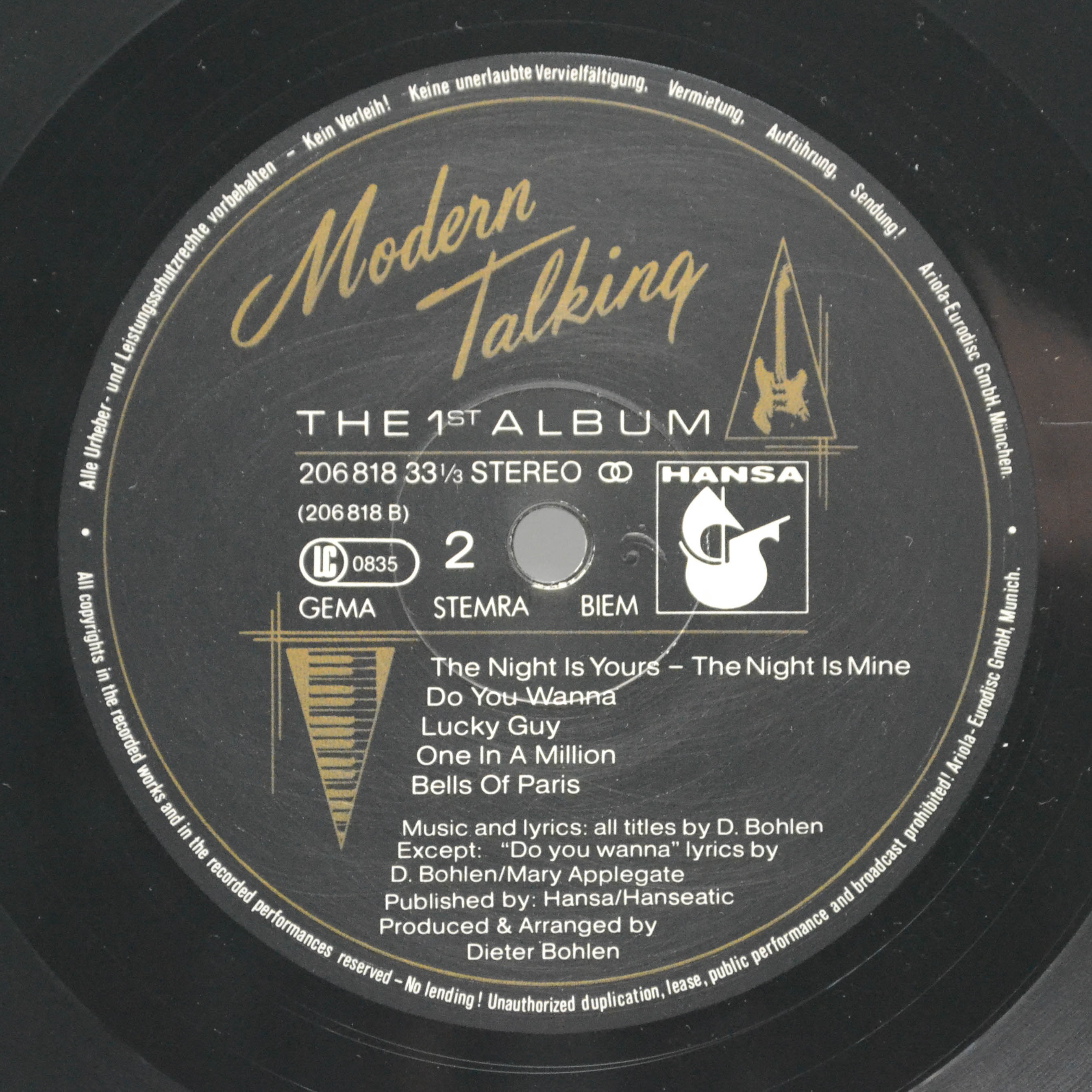 Виниловая пластинка Modern Talking — The 1st Album, 1985