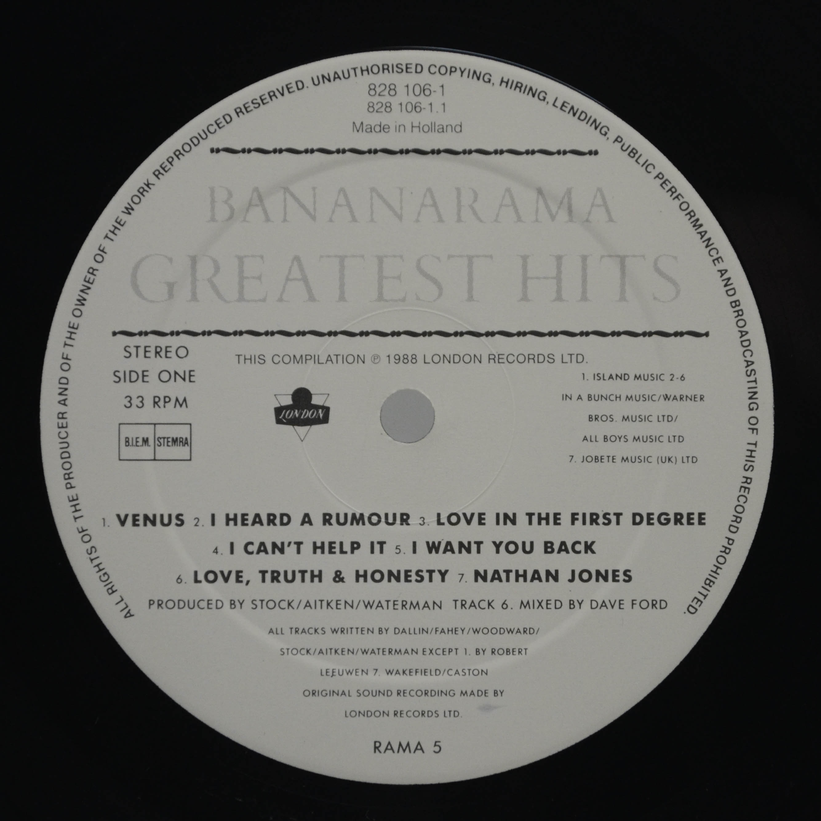 Bananarama — The Greatest Hits Collection, 1988