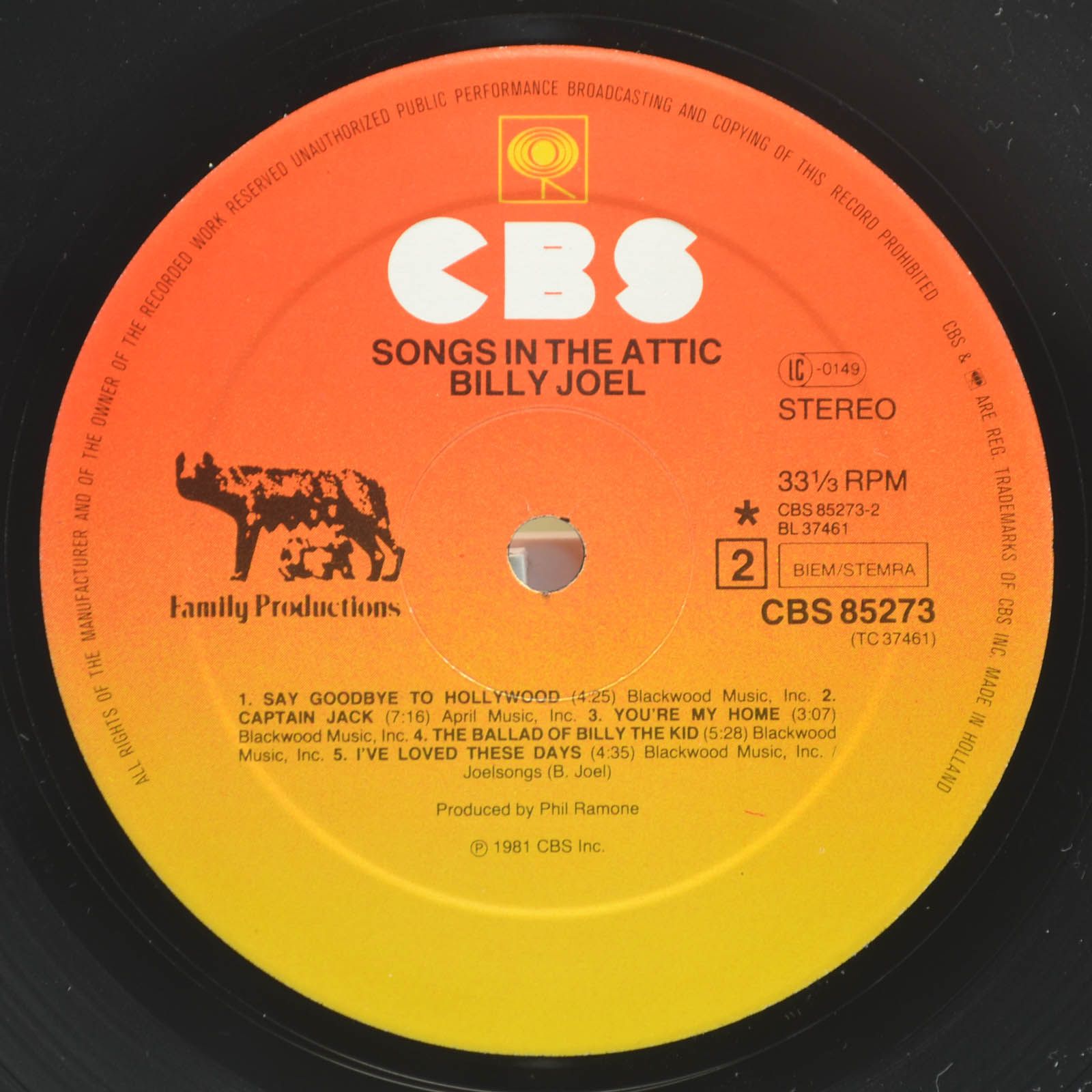 Billy Joel — Songs In The Attic, 1981