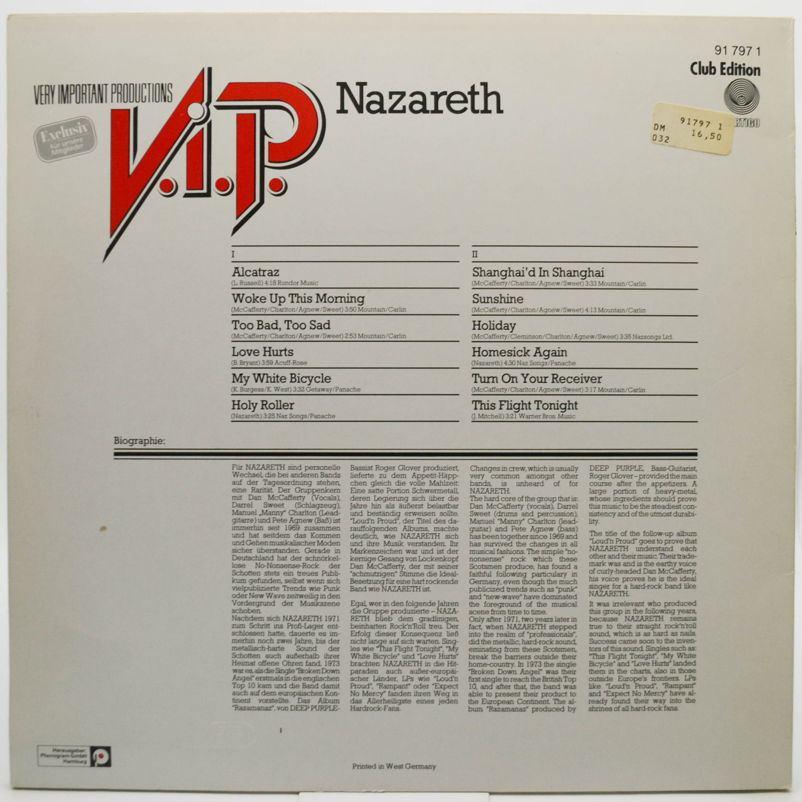 Nazareth — V.I.P., 1982