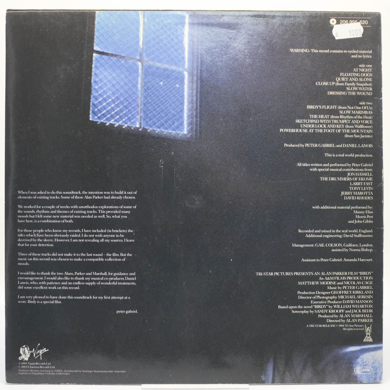 Peter Gabriel — Birdy · Music From The Film, 1985