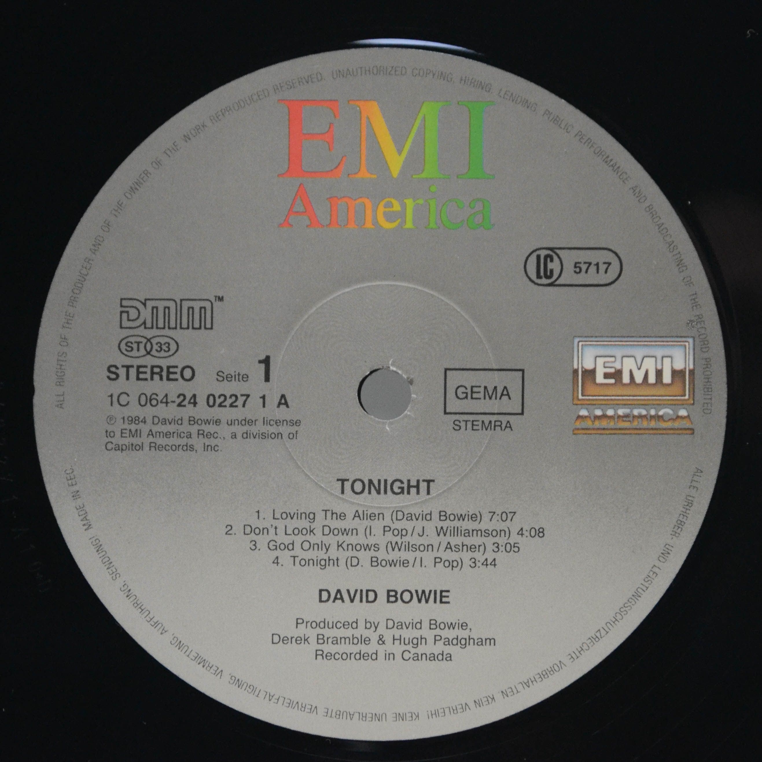David Bowie — Tonight, 1984