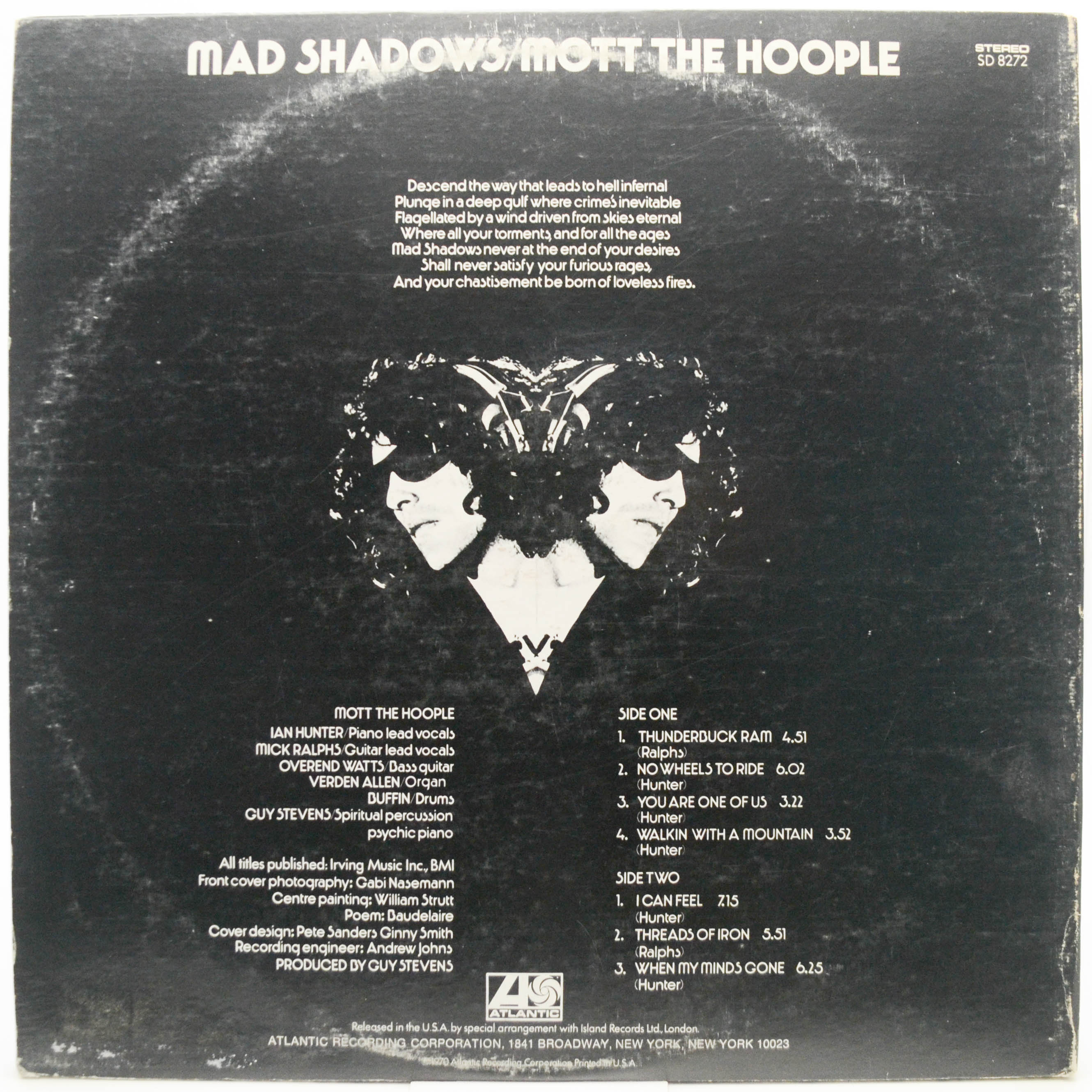 Виниловая пластинка Mott The Hoople — Mad Shadows (USA), 1970