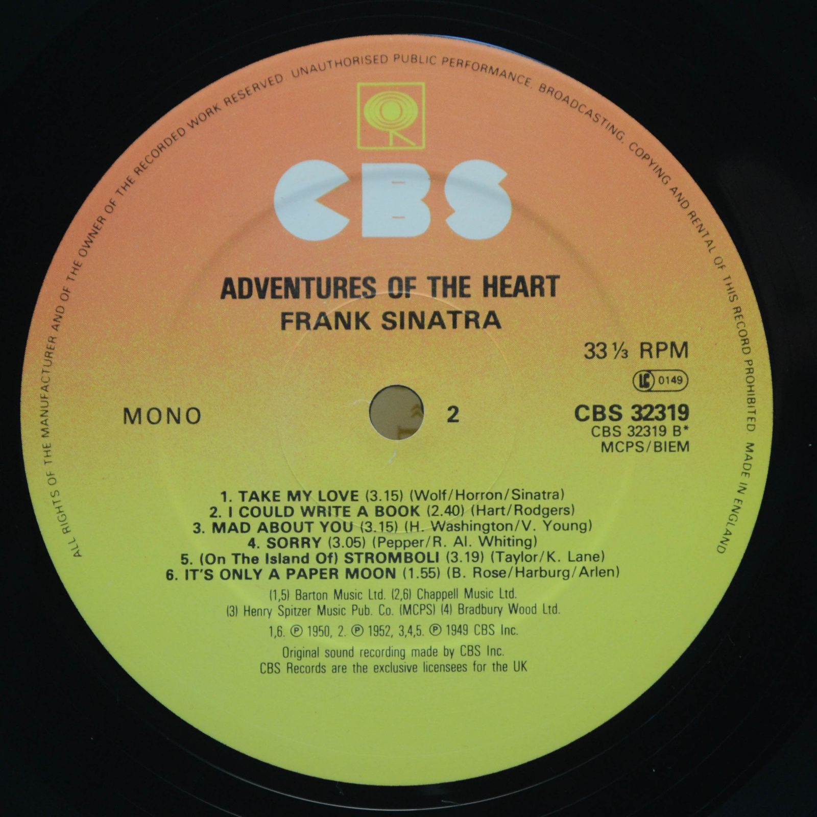 Frank Sinatra — Adventures Of The Heart (UK), 1957