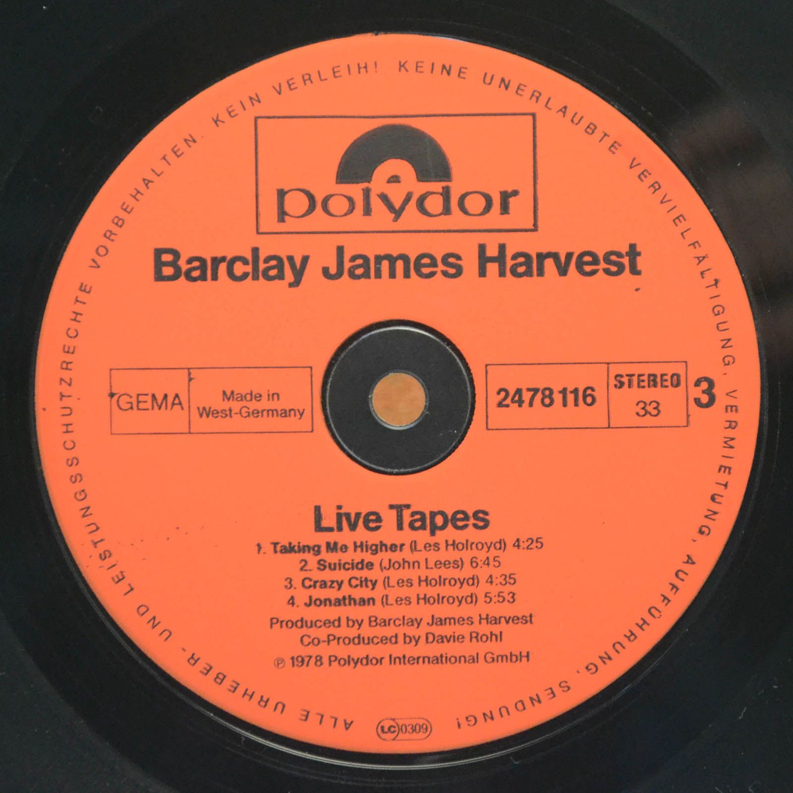 Виниловая пластинка Barclay James Harvest — Live Tapes (2LP), 1978