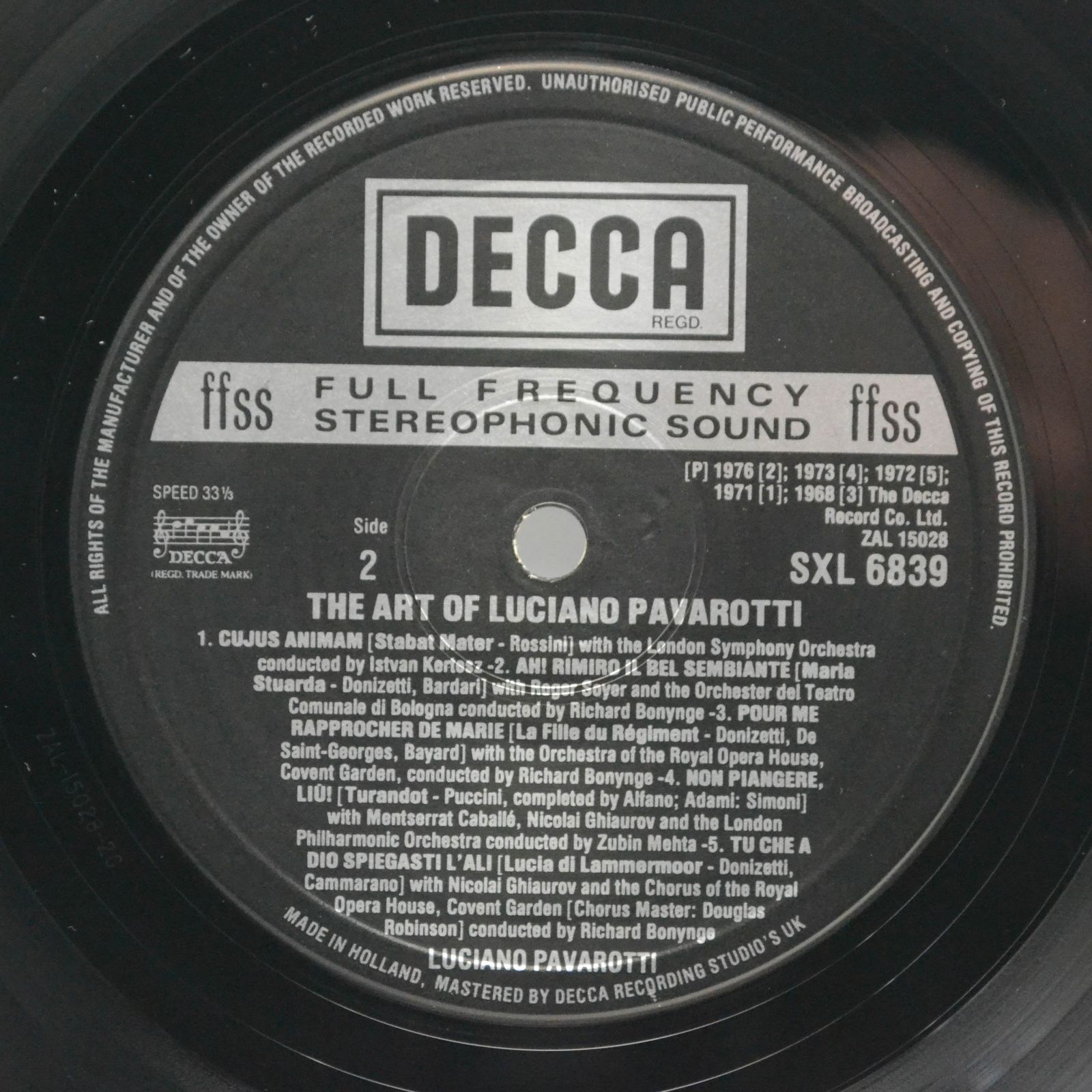 Luciano Pavarotti — The Art Of Pavarotti (UK), 1977