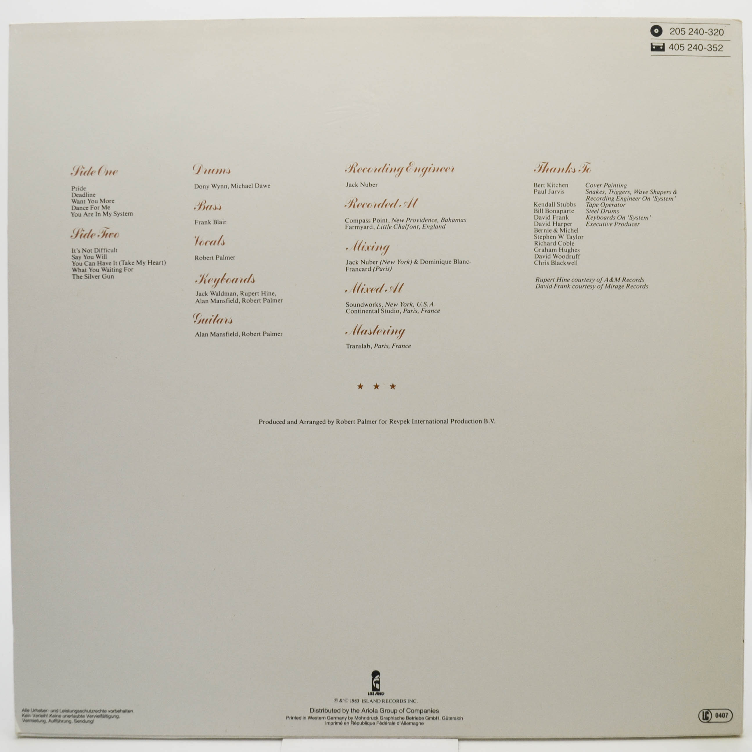 Robert Palmer — Pride, 1983