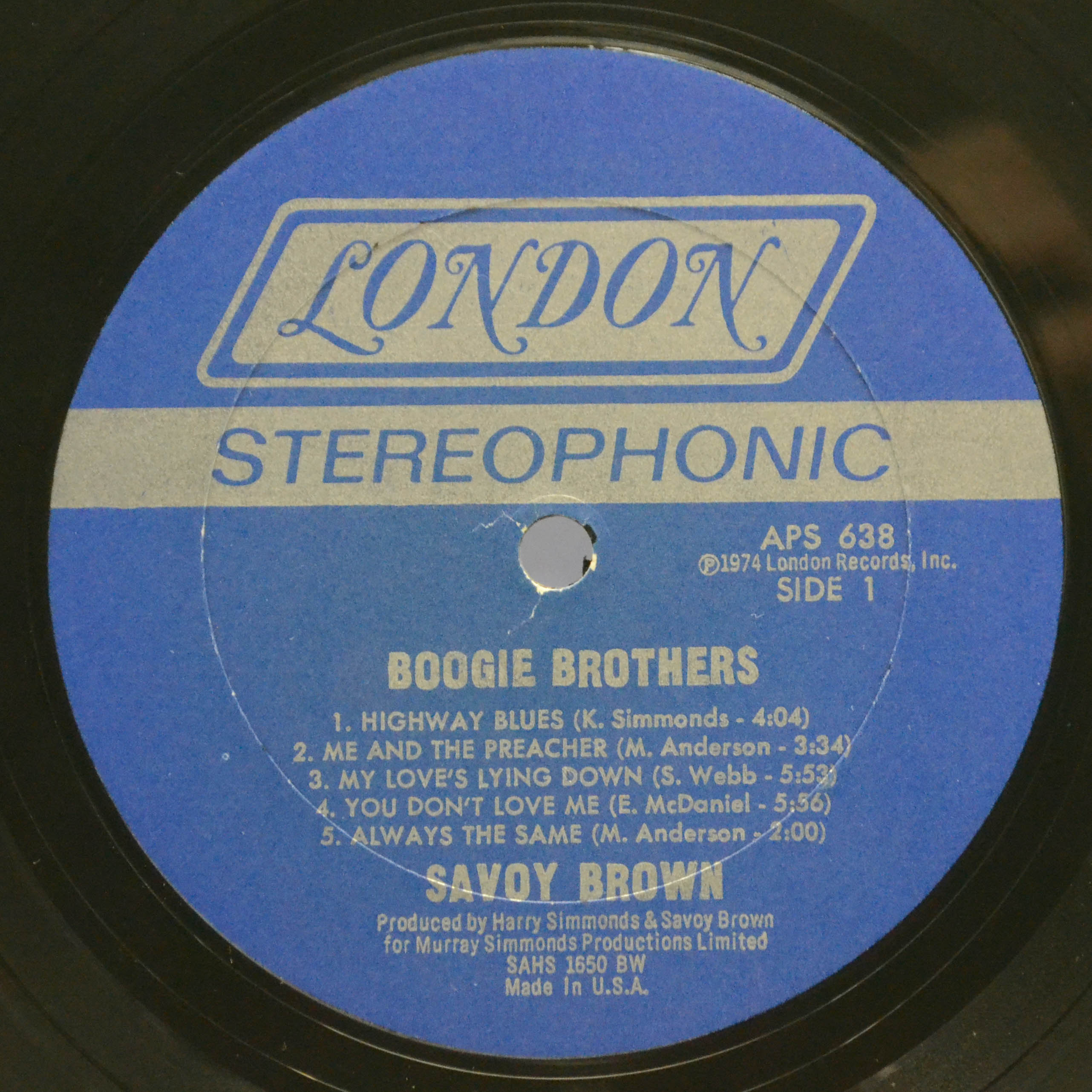 Виниловая пластинка Savoy Brown — Boogie Brothers (USA), 1974