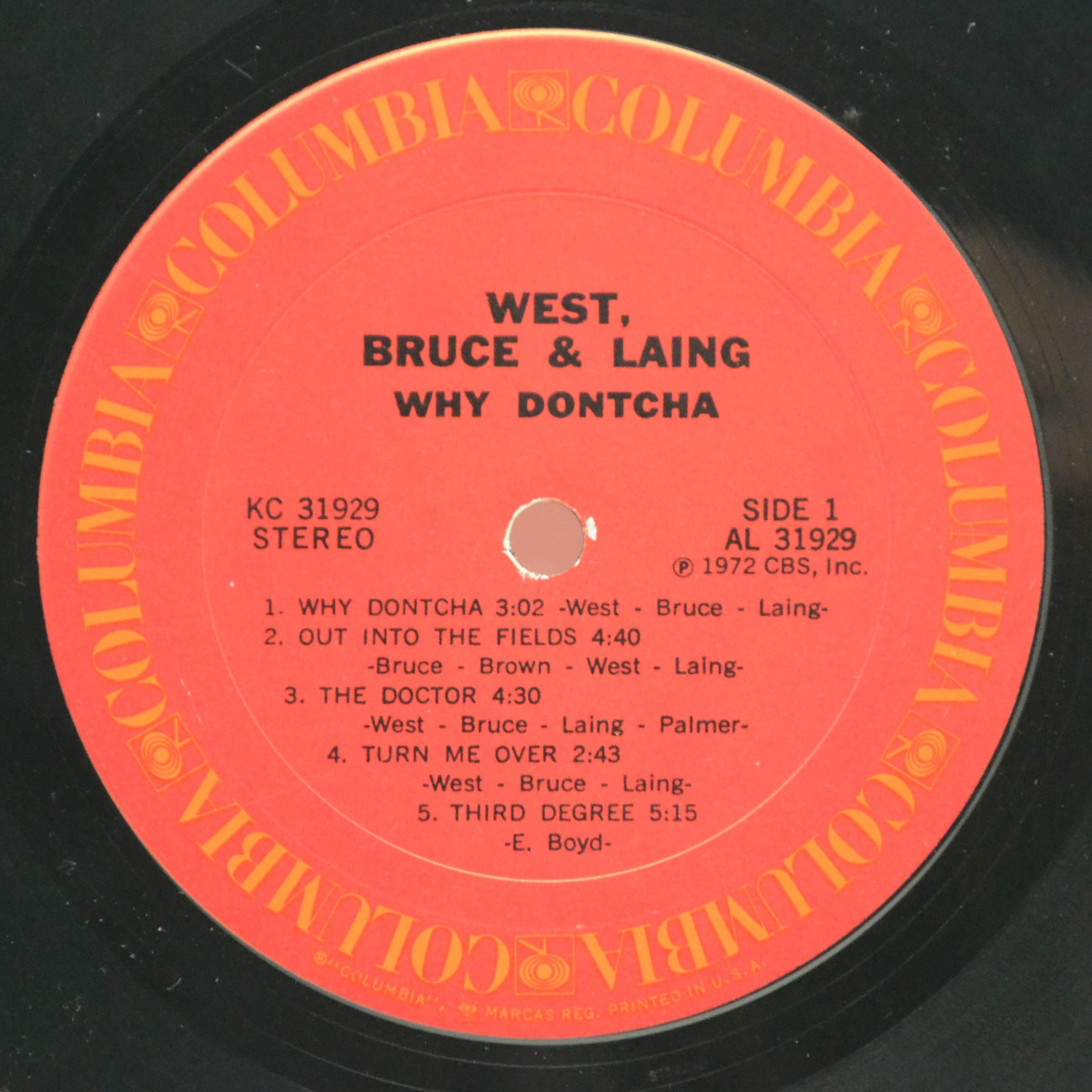 Виниловая пластинка West, Bruce & Laing — Why Dontcha (USA), 1972