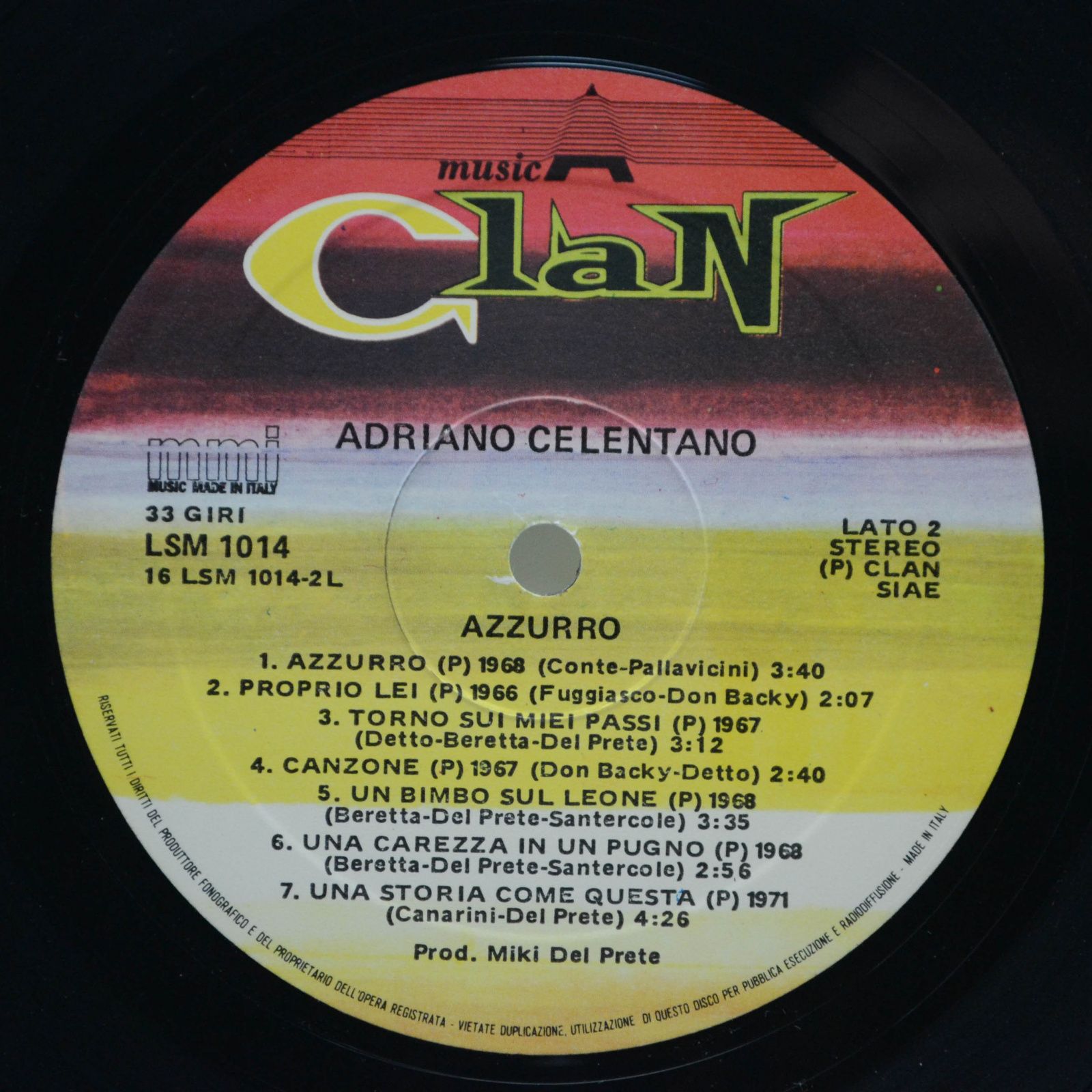 Adriano Celentano — Azzurro (Italy, Clan), 1983