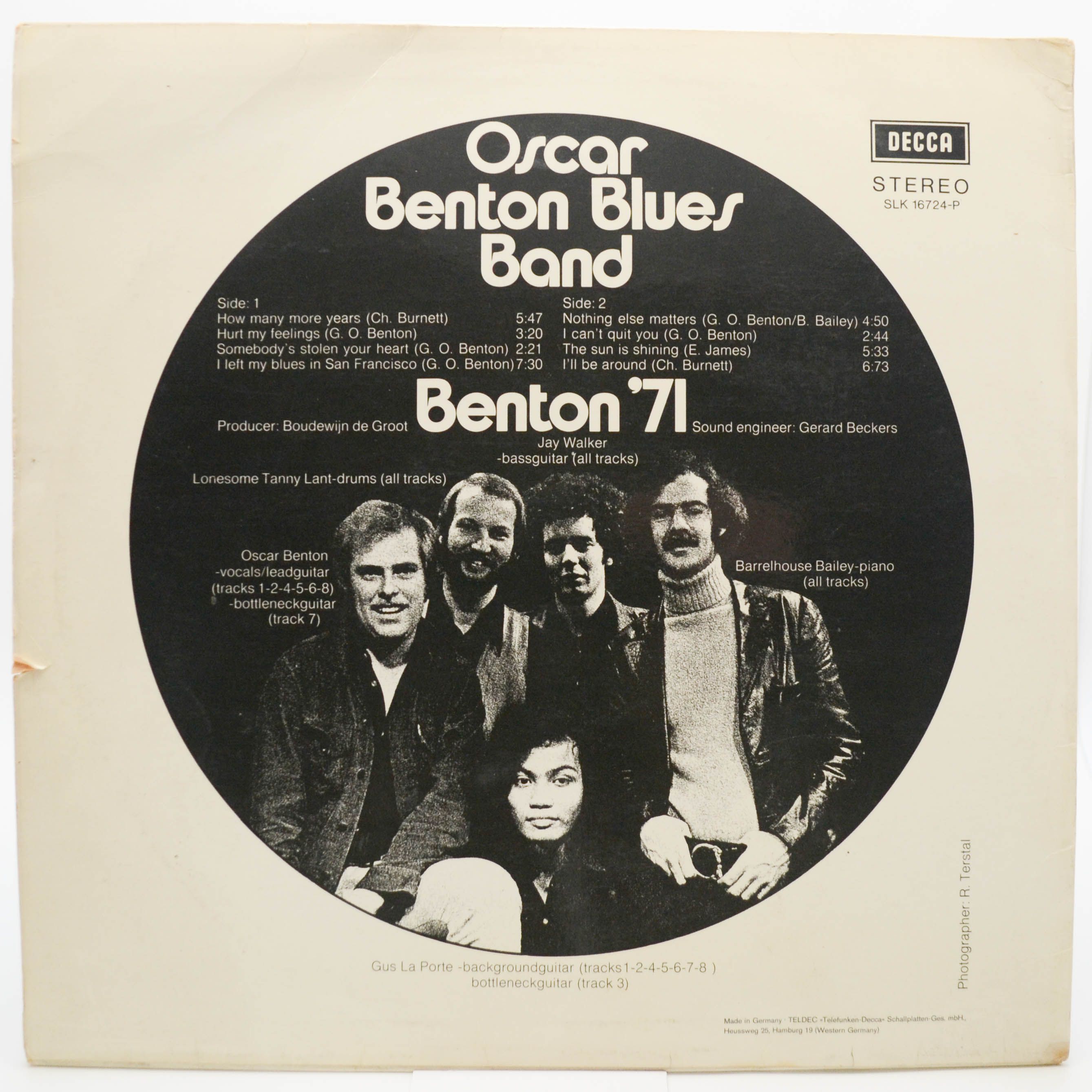 Виниловая пластинка Oscar Benton Blues Band — Benton '71, 1971