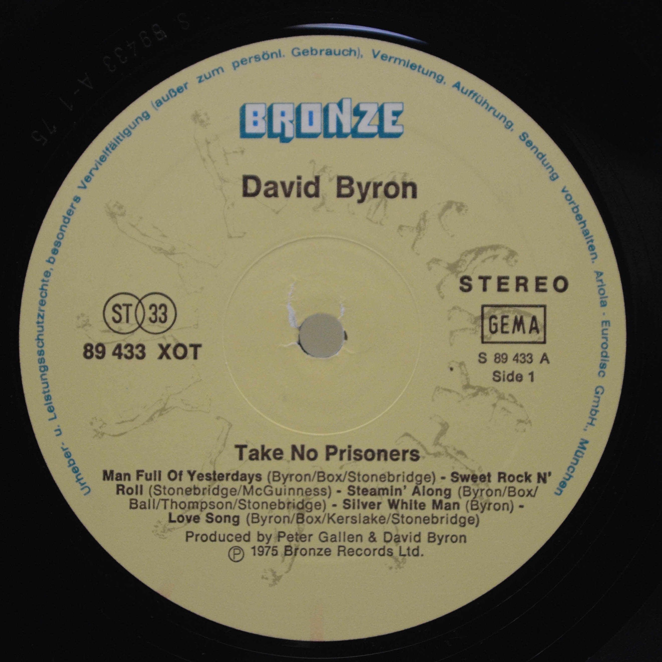 Виниловая пластинка David Byron — Take No Prisoners, 1975