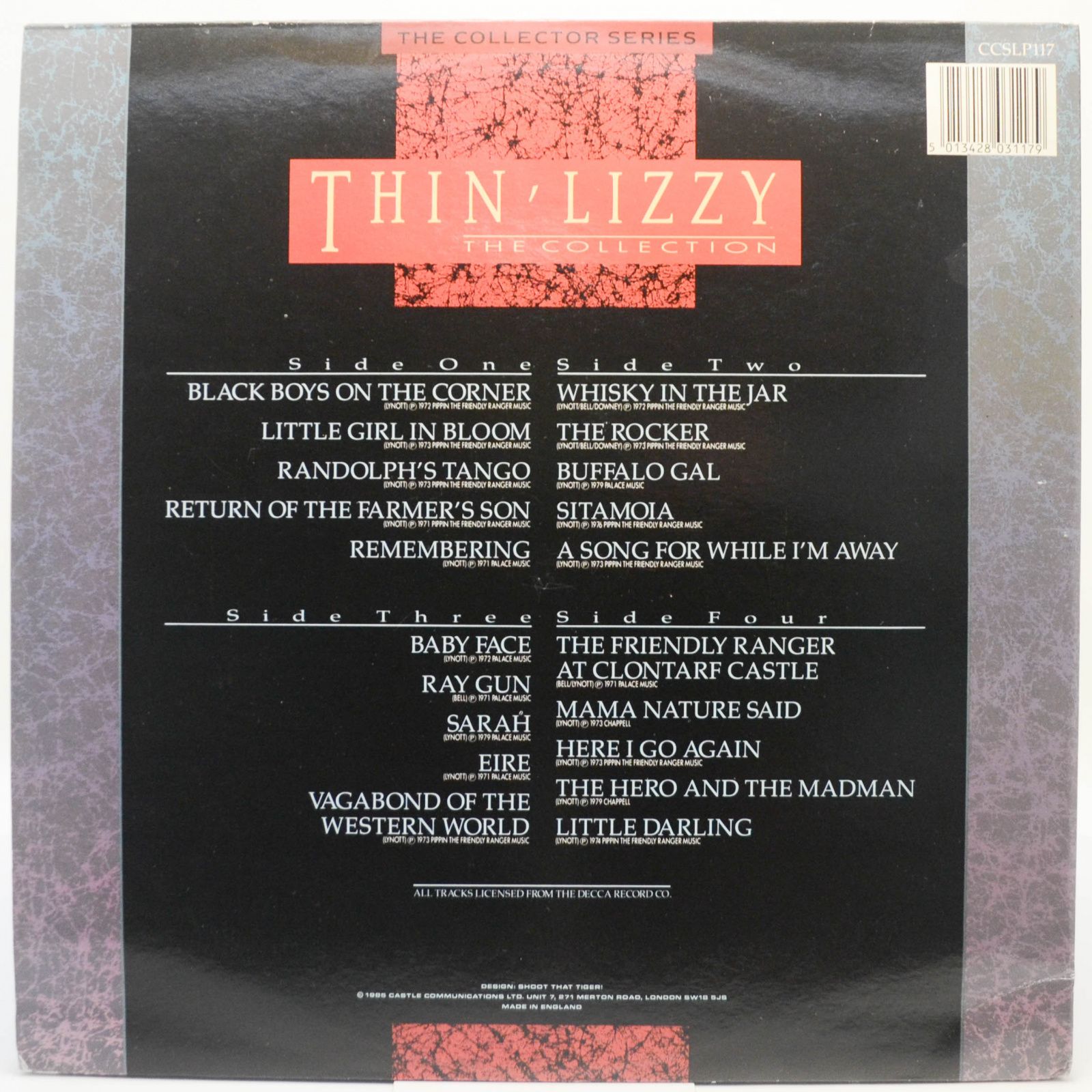 Виниловая пластинка Thin Lizzy — The Collection (2LP, UK), 1985