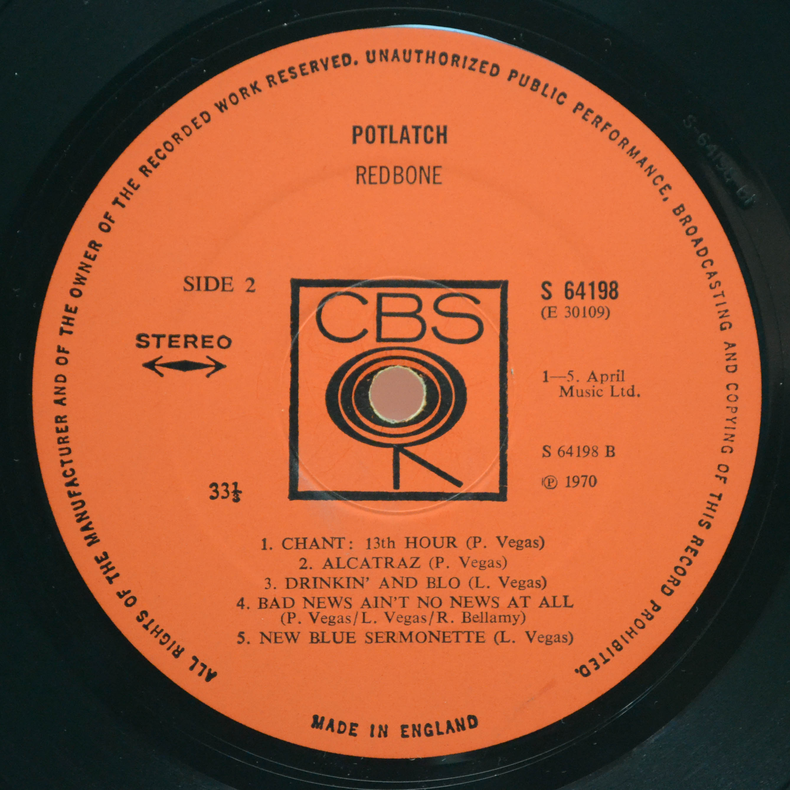 Виниловая пластинка Redbone — Potlatch (UK), 1970
