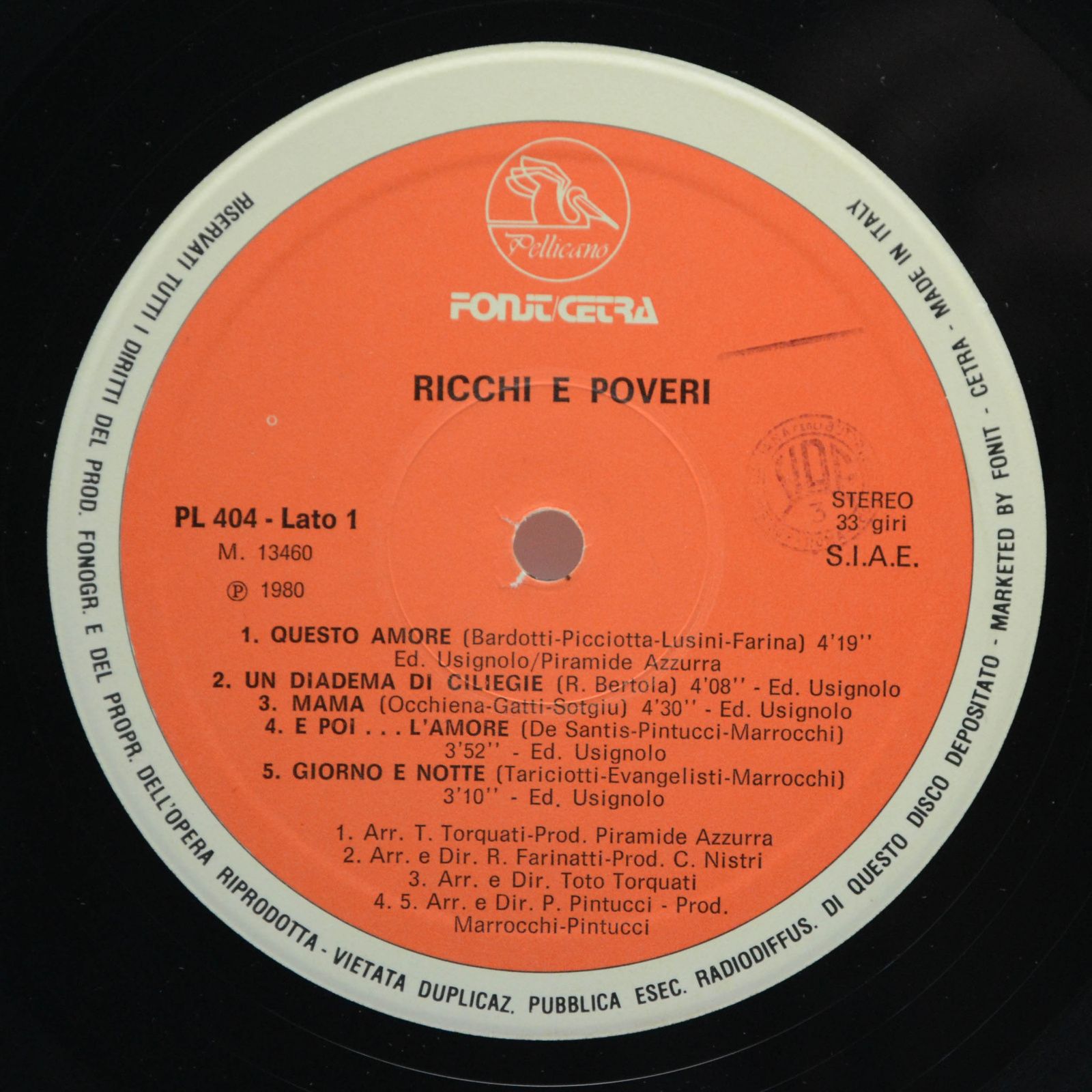 Виниловая пластинка Ricchi & Poveri — Ricchi & Poveri (Italy), 1980