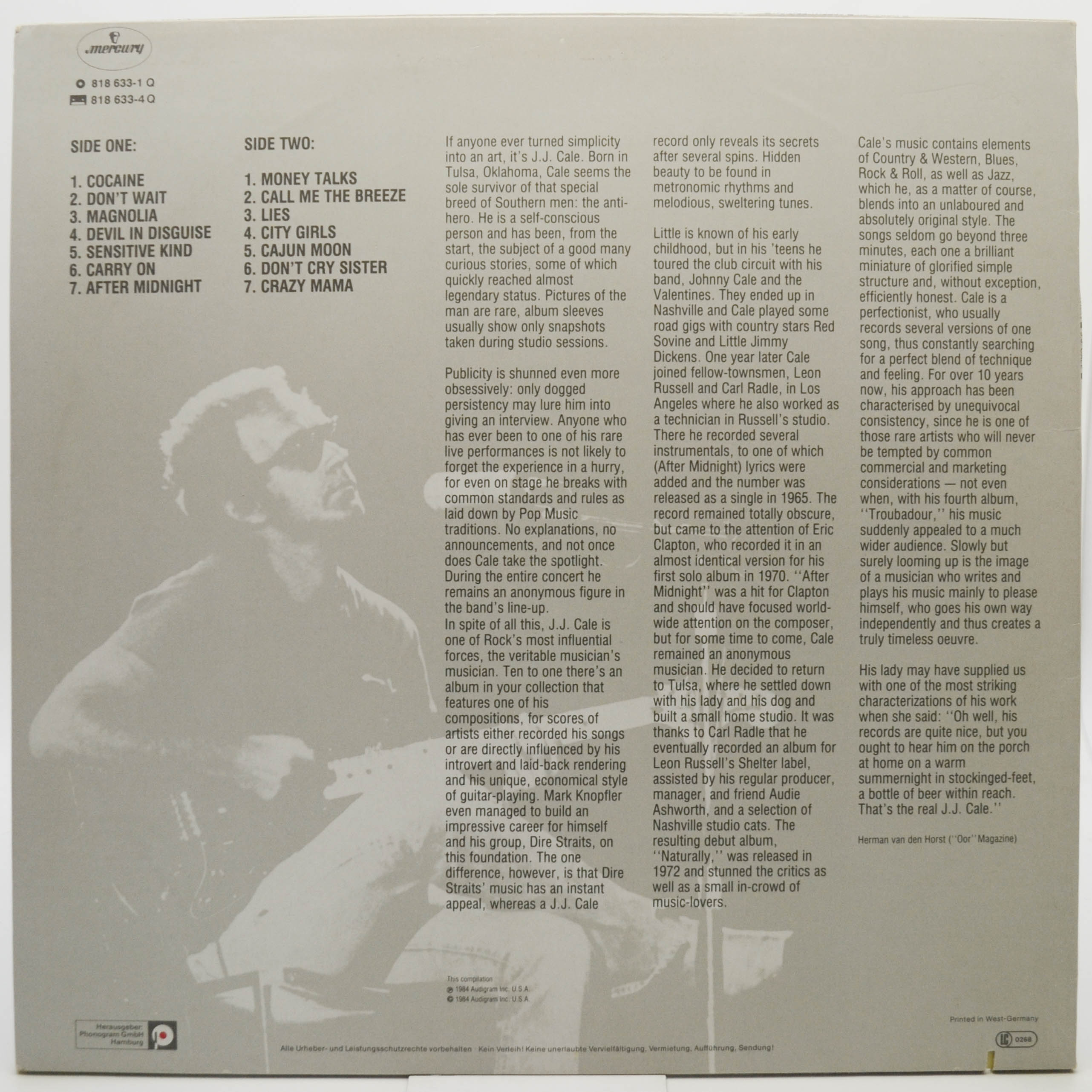 Виниловая пластинка JJ Cale — Special Edition, 1984