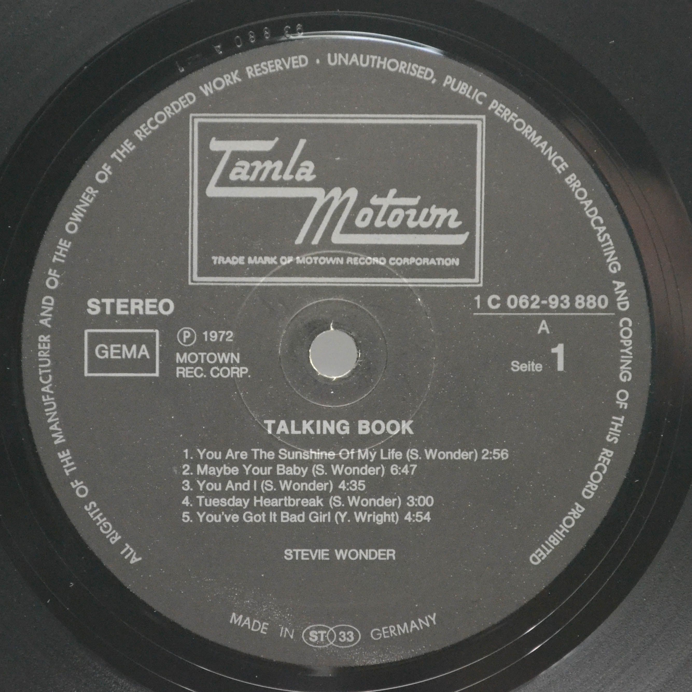 Виниловая пластинка Stevie Wonder — Talking Book, 1972