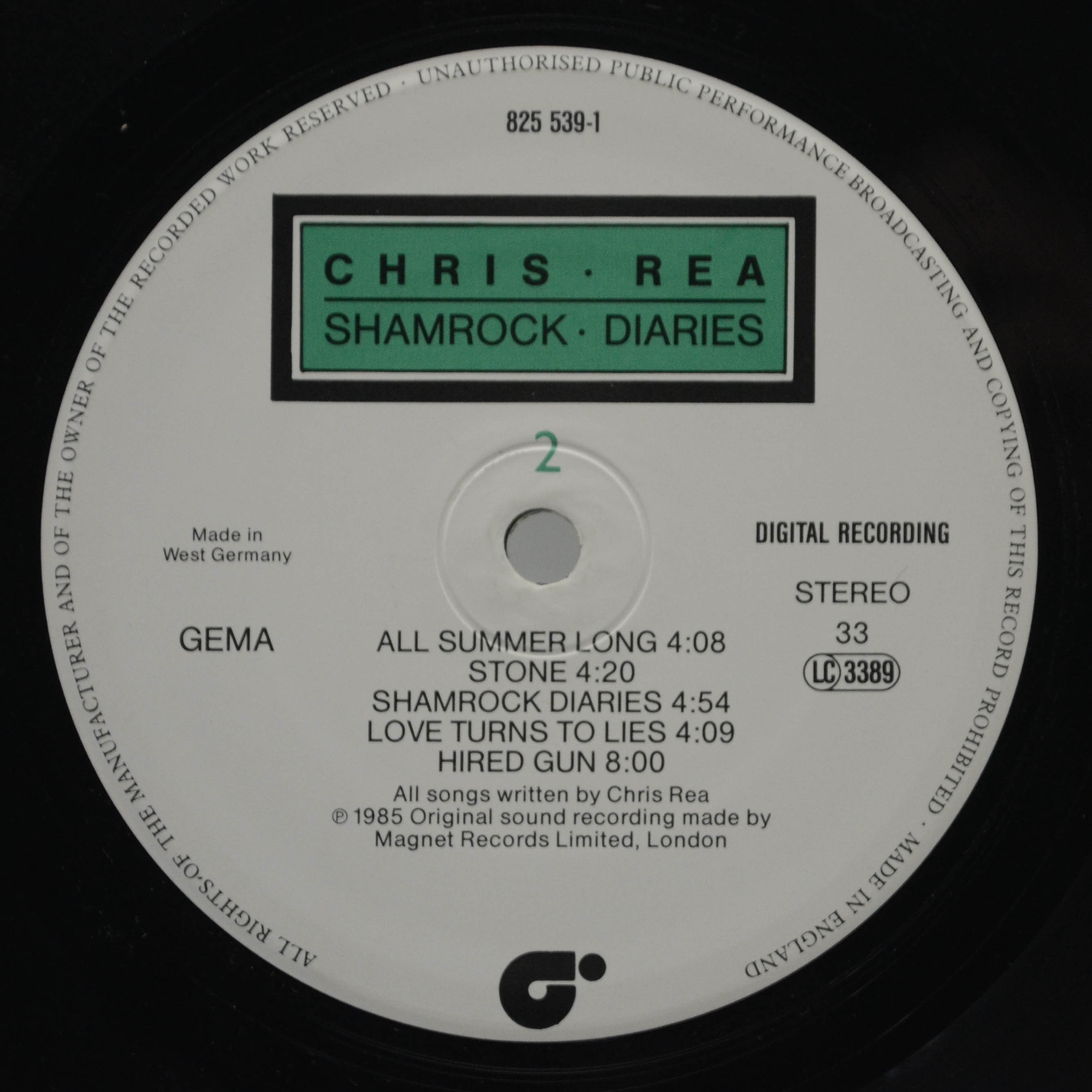 Chris Rea — Shamrock Diaries, 1985