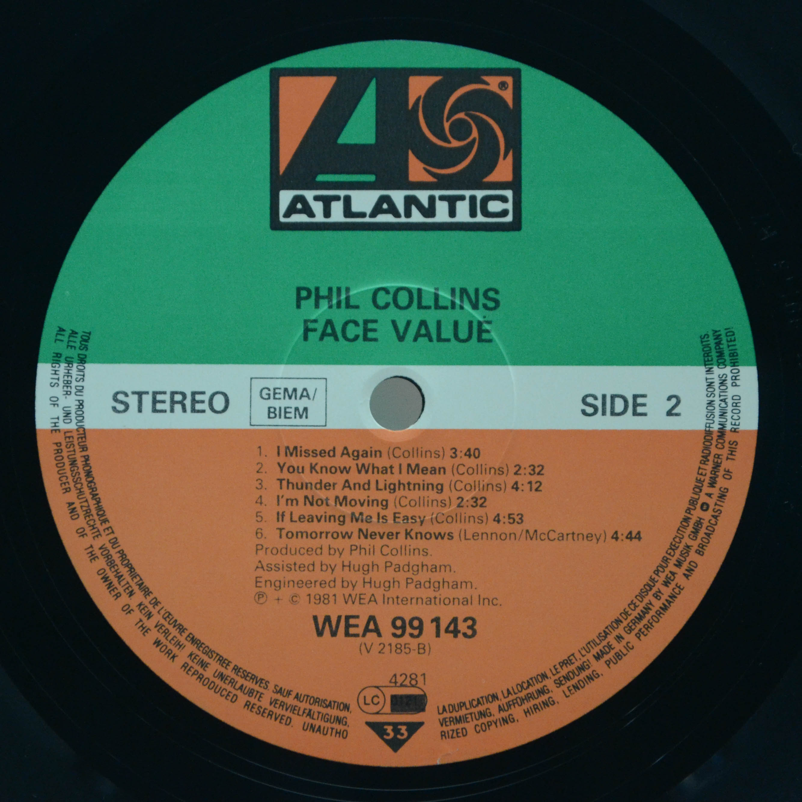 Phil Collins — Face Value, 1981