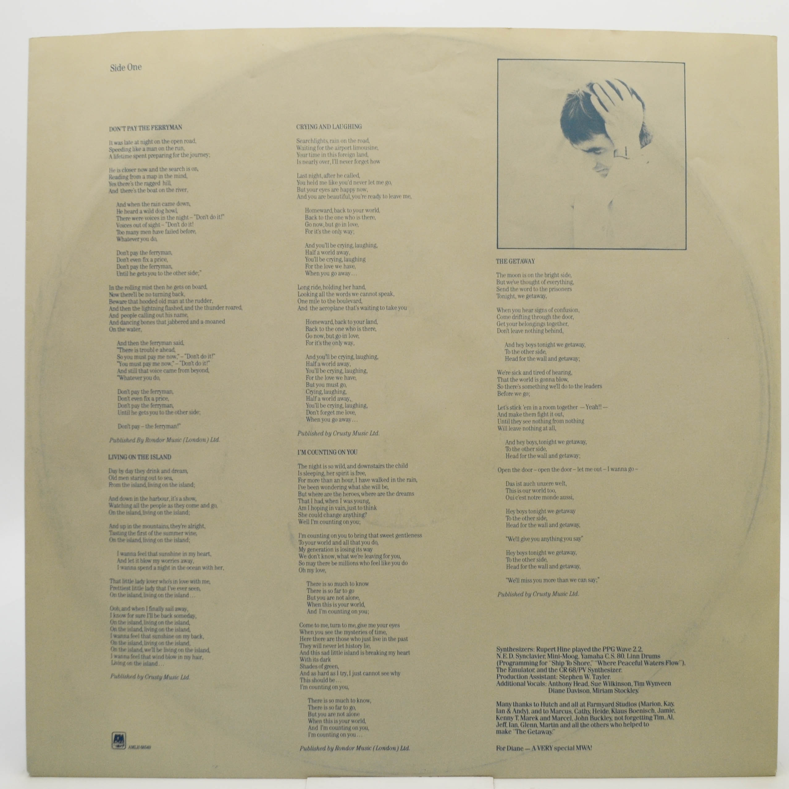 Виниловая пластинка Chris de Burgh — The Getaway, 1982
