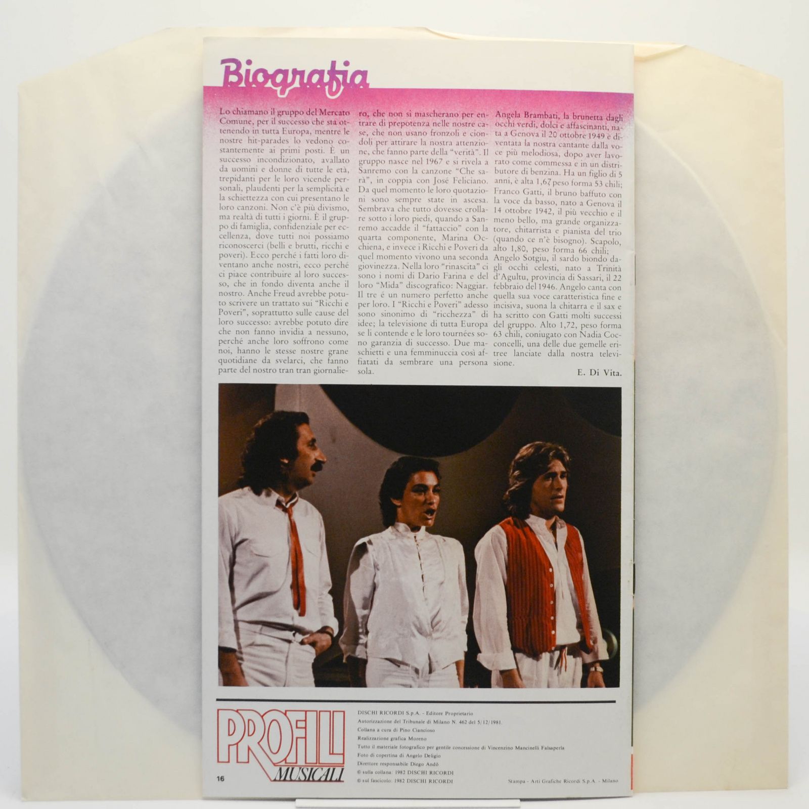 Виниловая пластинка Ricchi E Poveri — Ricchi E Poveri, 1982
