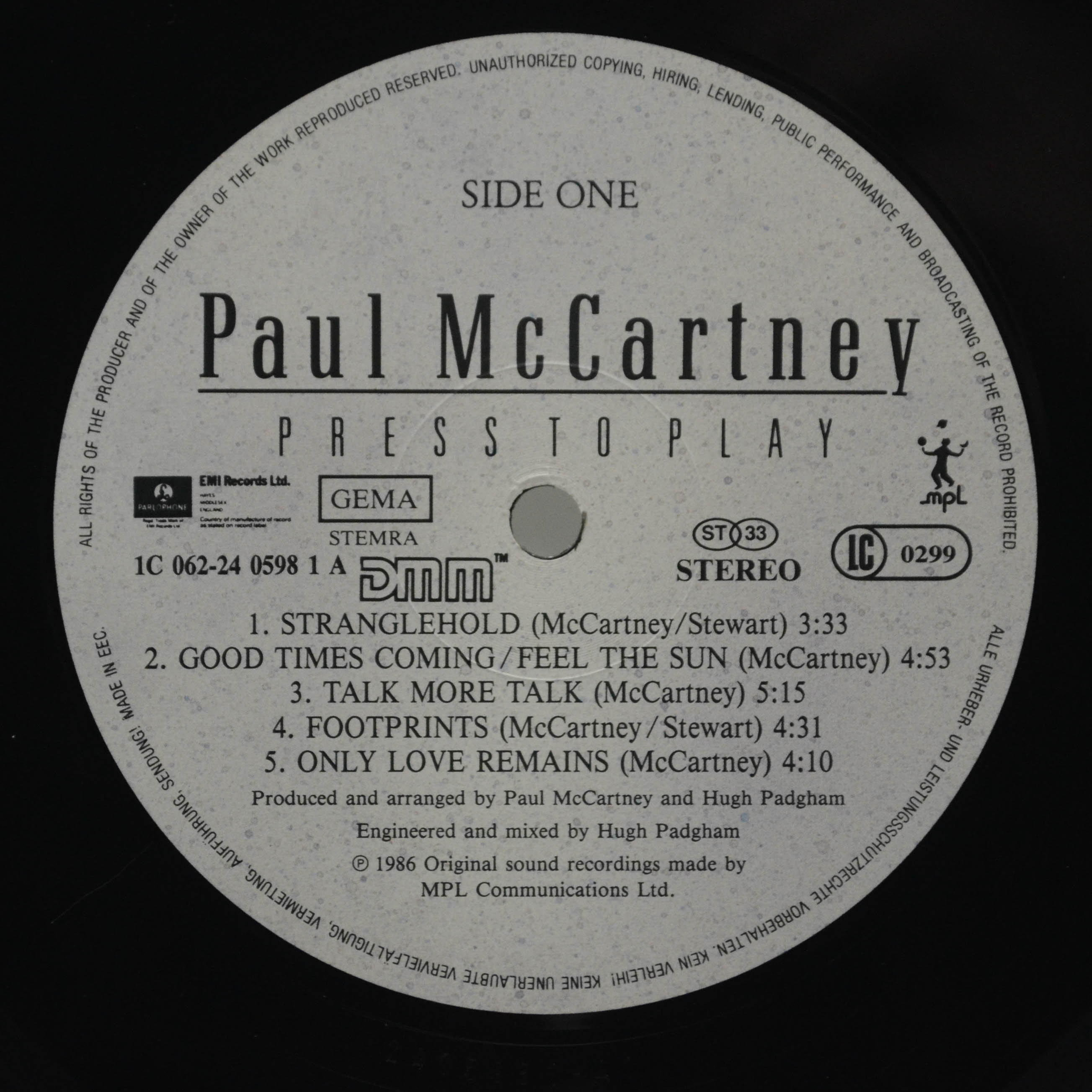 Paul McCartney — Press To Play, 1986