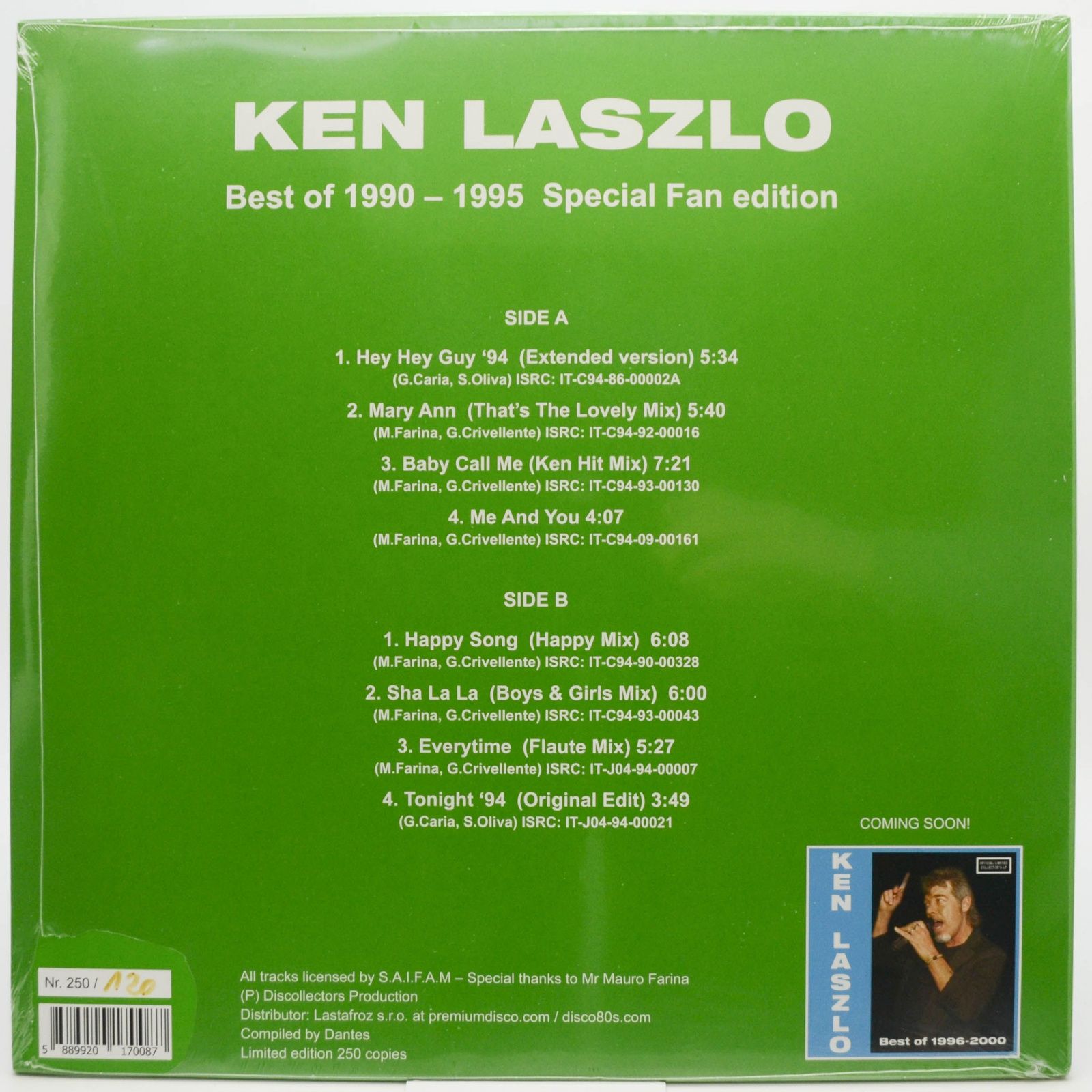 Виниловая пластинка Ken Laszlo — Best Of 1990-1995, 2019