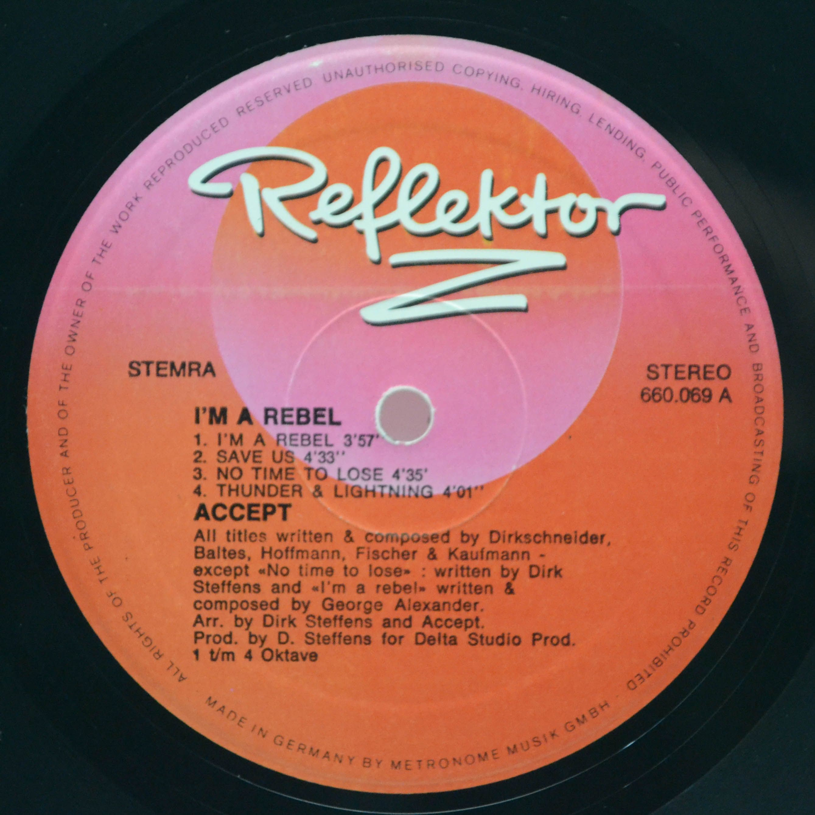 Accept — I'm A Rebel, 1980
