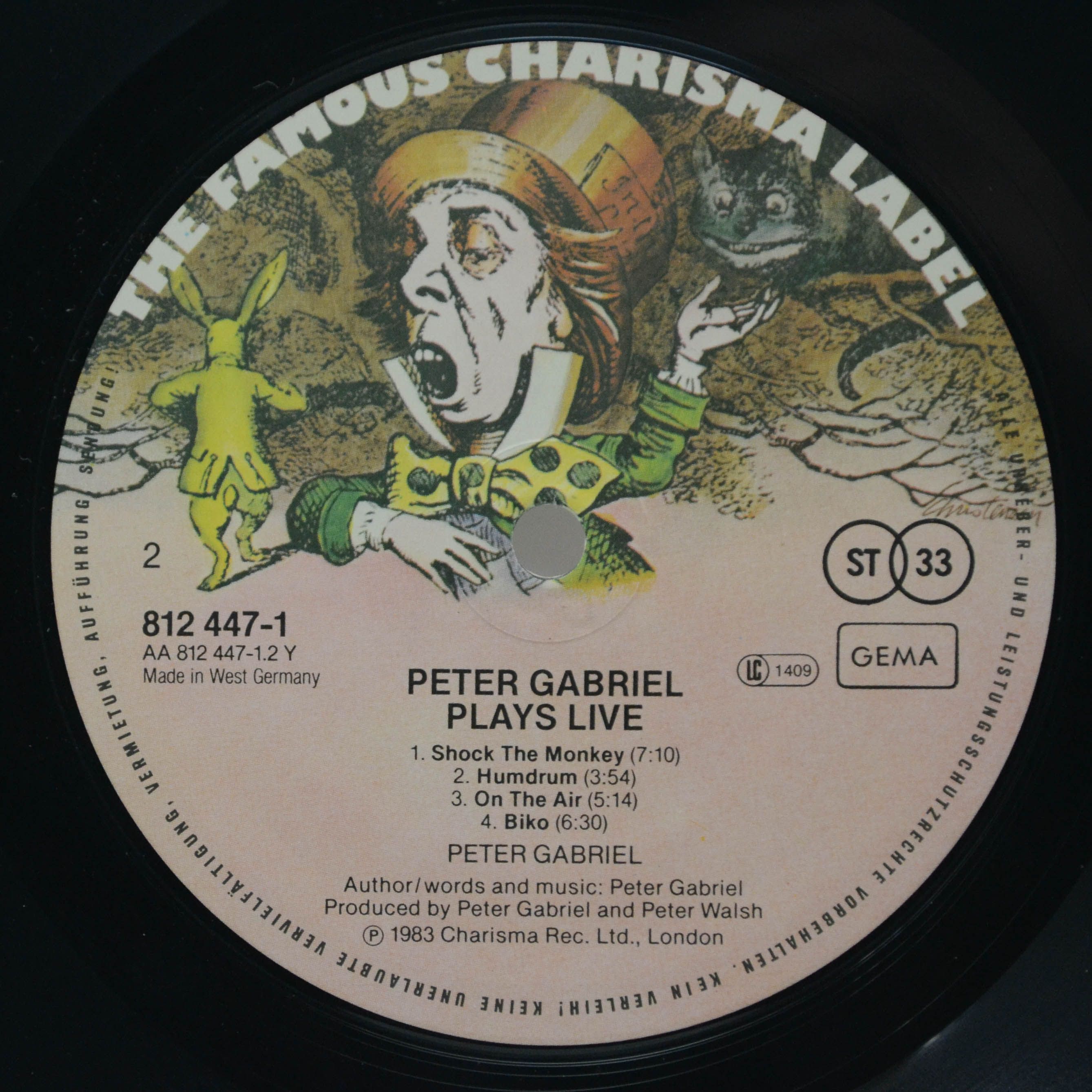 Peter Gabriel — Plays Live (2LP), 1983