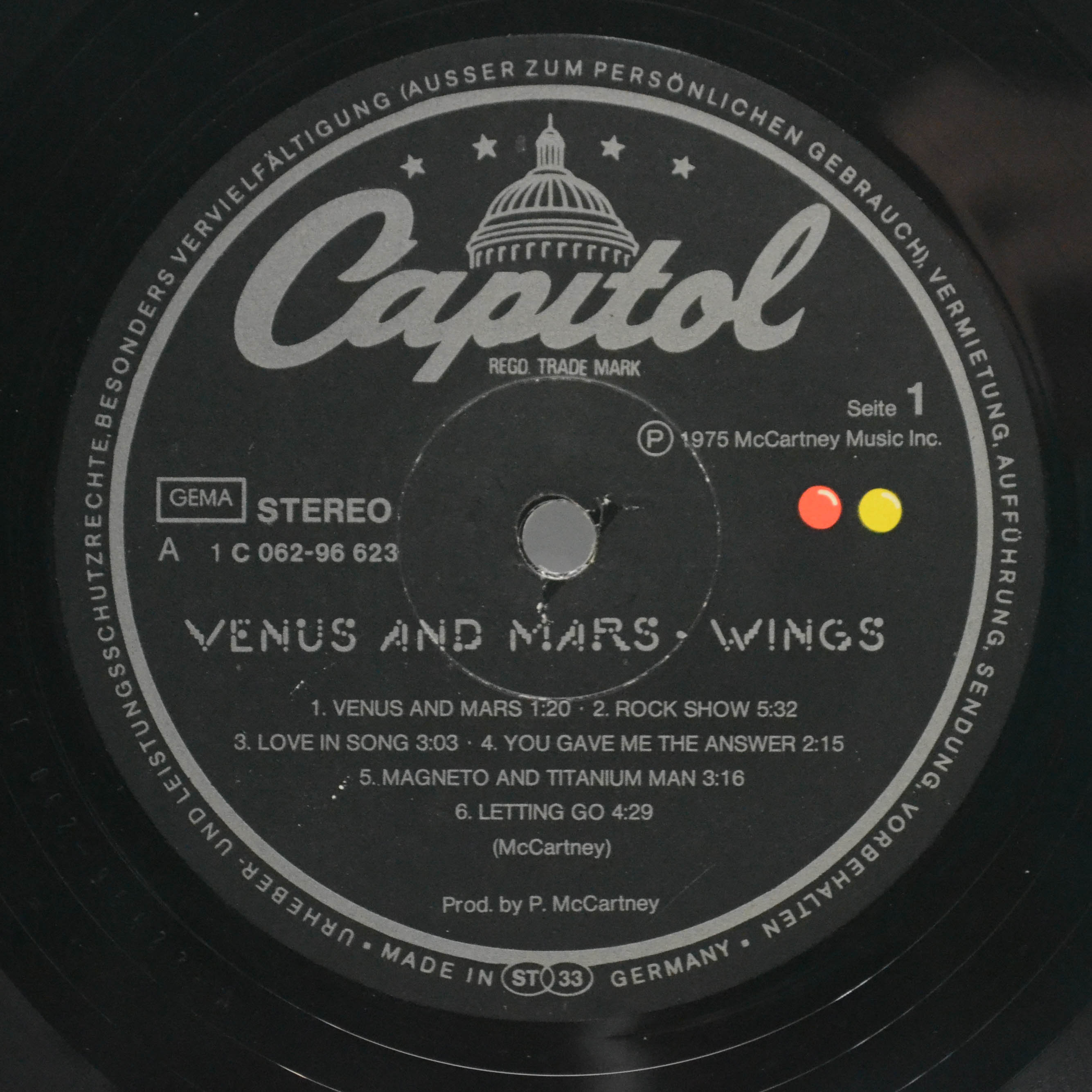Wings — Venus And Mars (2 stickers), 1975