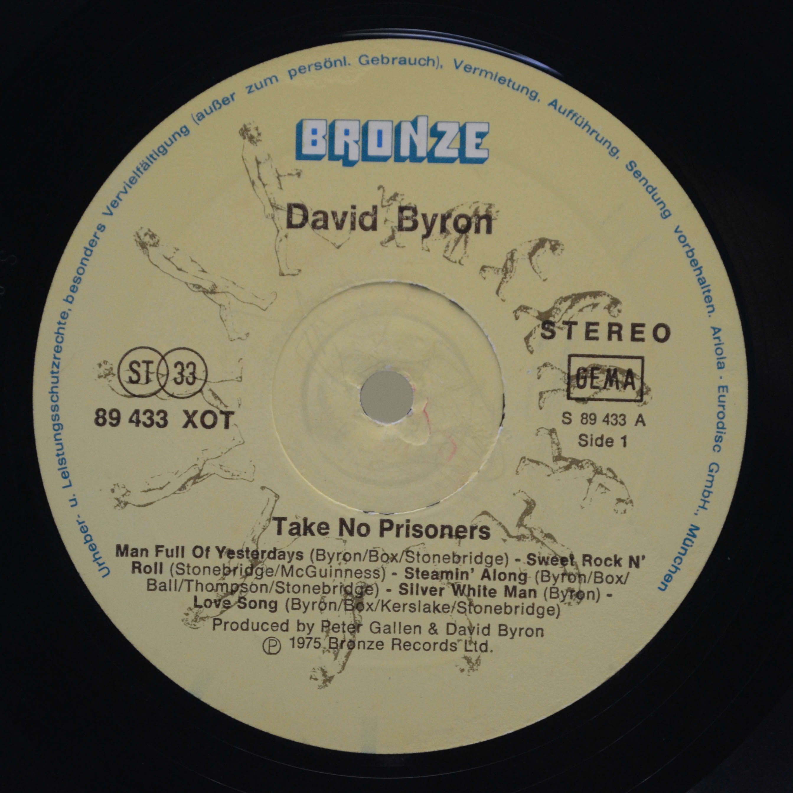 Виниловая пластинка David Byron — Take No Prisoners, 1975