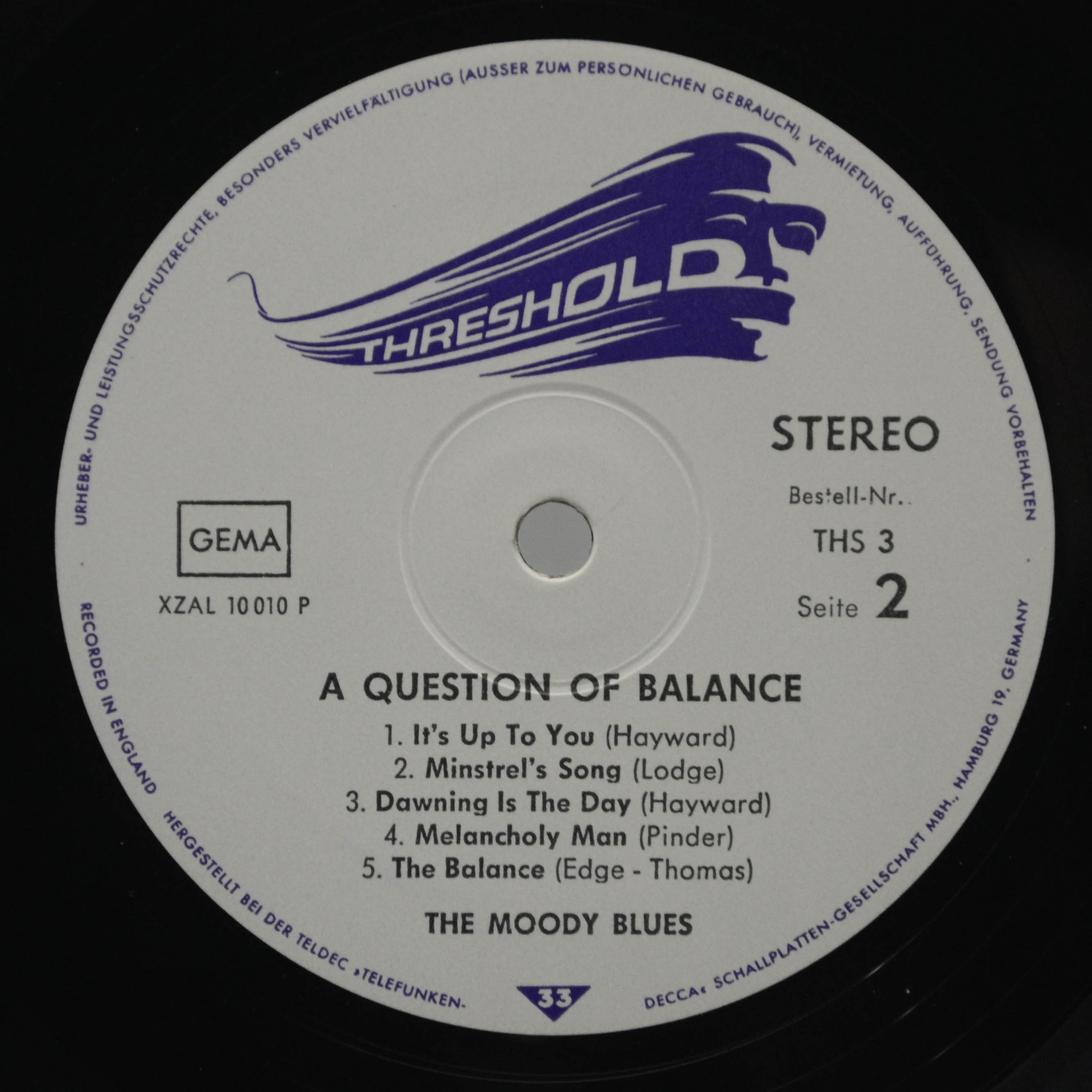 Виниловая пластинка Moody Blues — A Question Of Balance, 1970